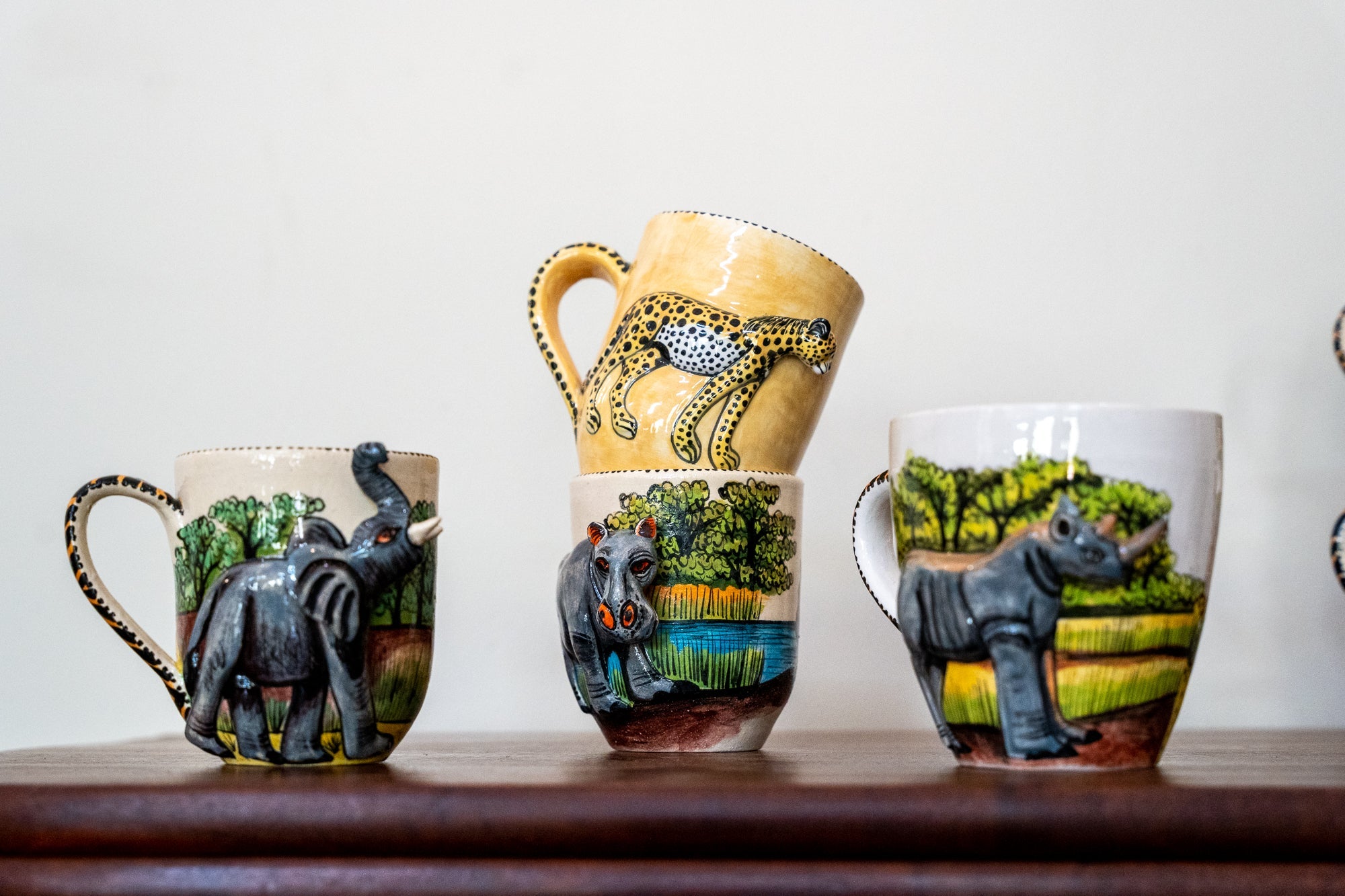 70's coffee cups 70s ceramics coffee mugs Brazil (set of 4)