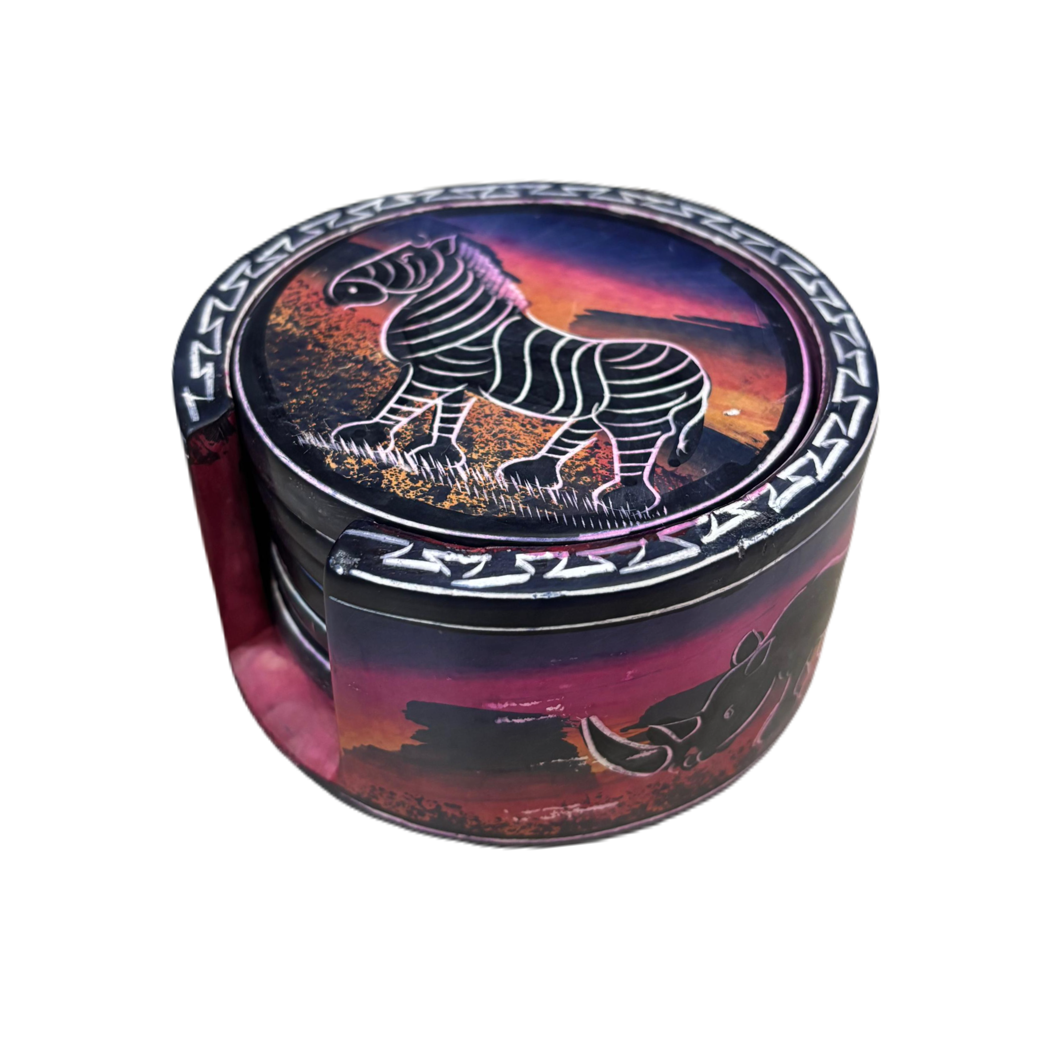 Medium Colourful Soapstone Coasters