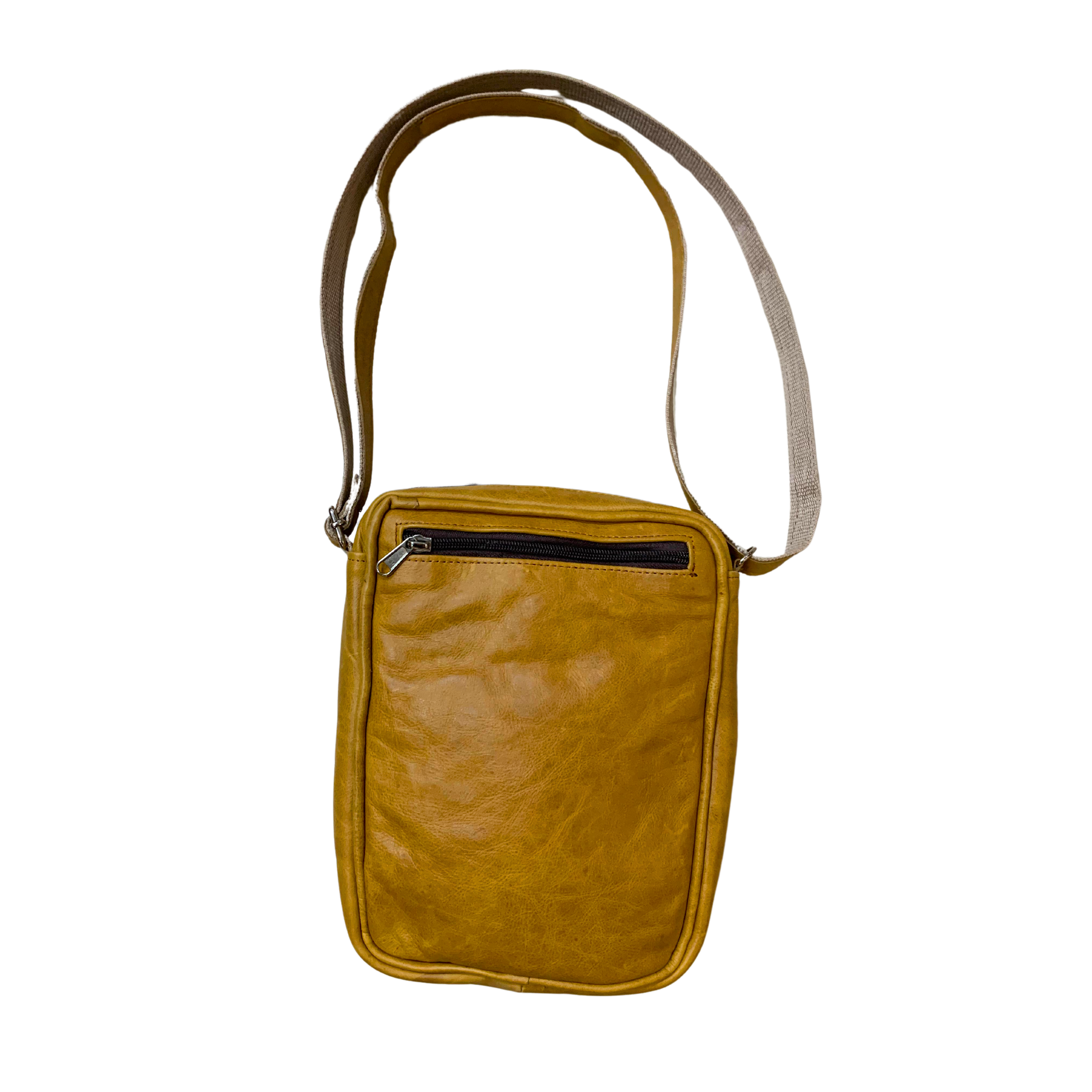 Nguni Patch Leather Sling Bag - Tan