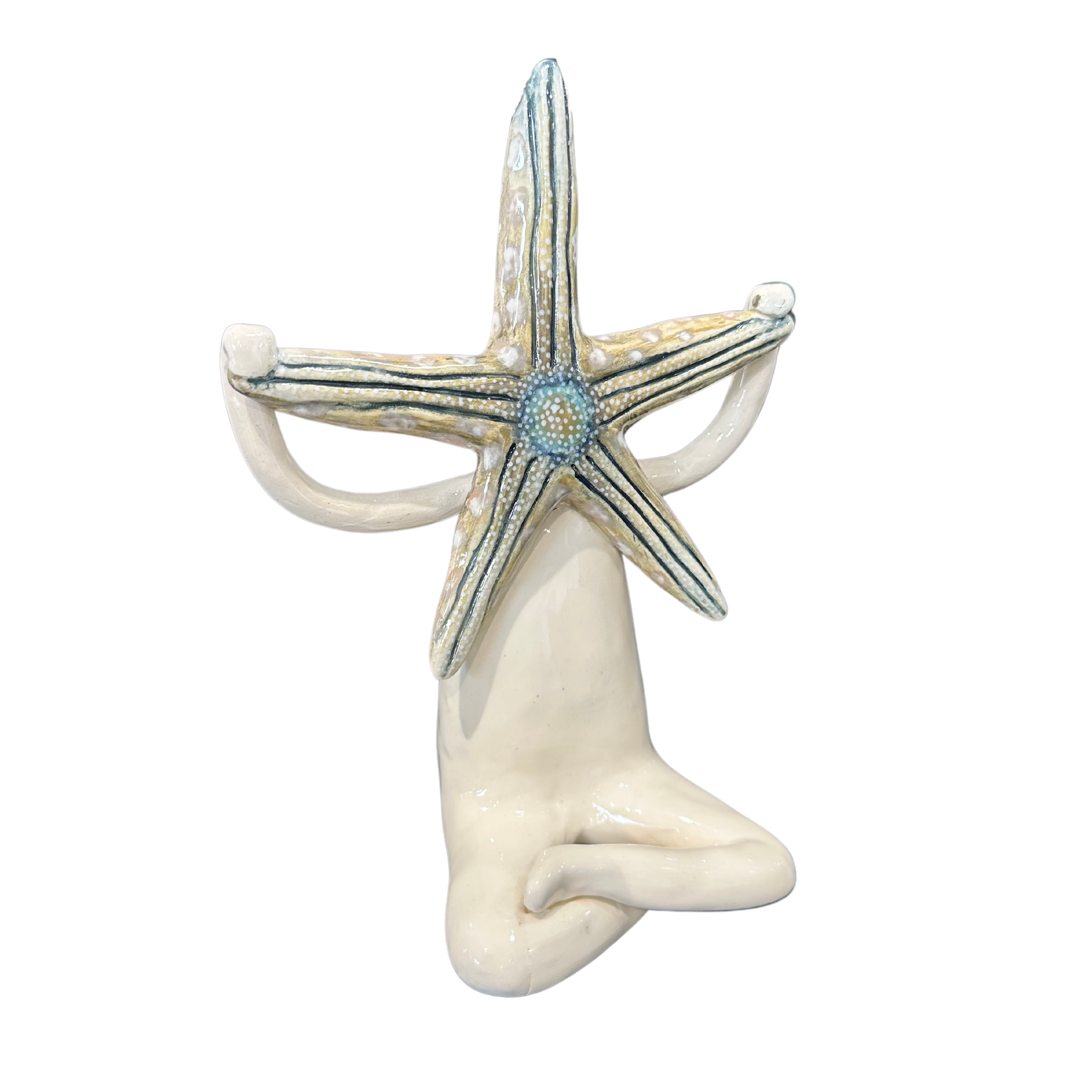 Medium Ceramic Grey Star Fish Statue - Fantasea Range