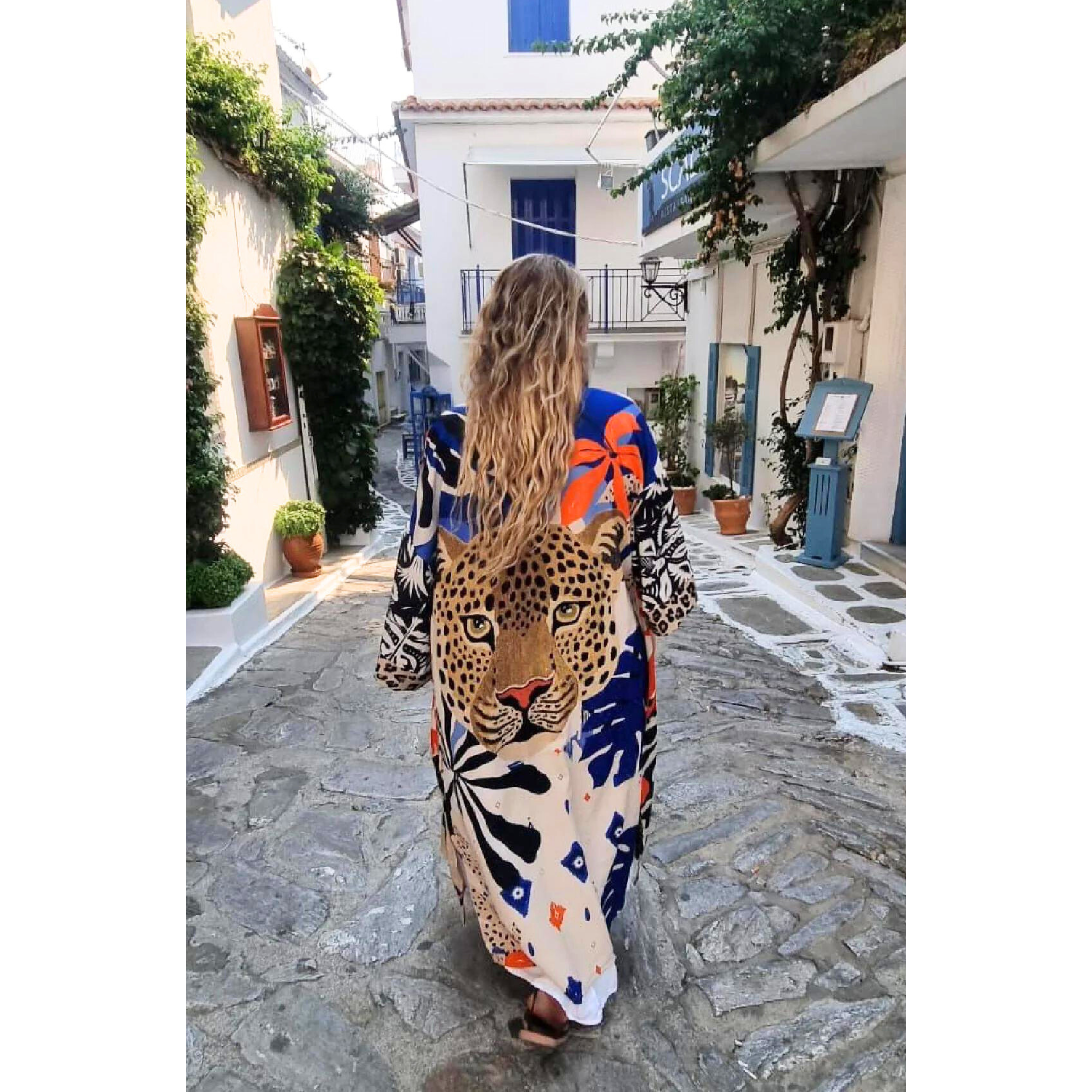 African Inspired Kimono - Jungle Leopard