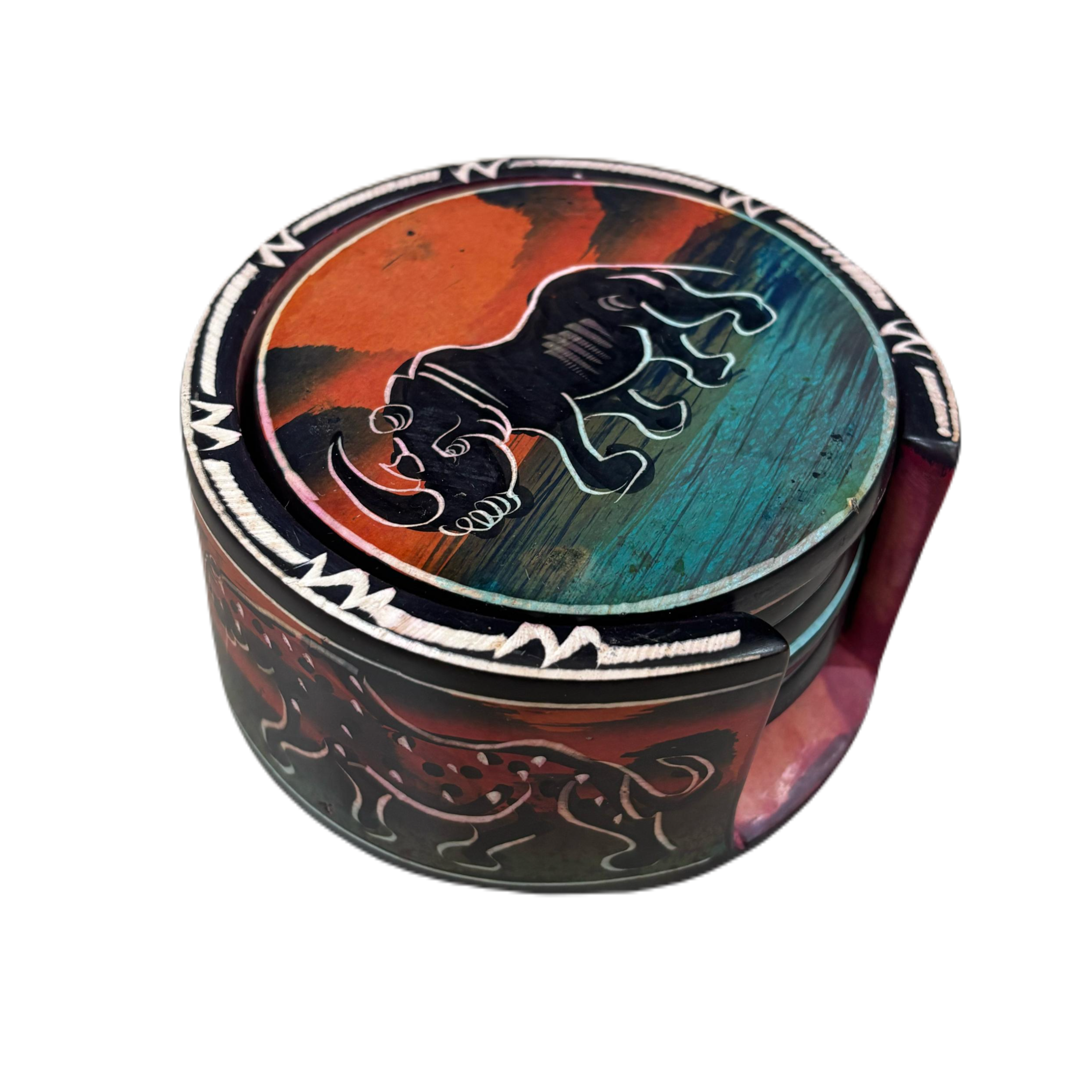 Medium Colourful Soapstone Coasters