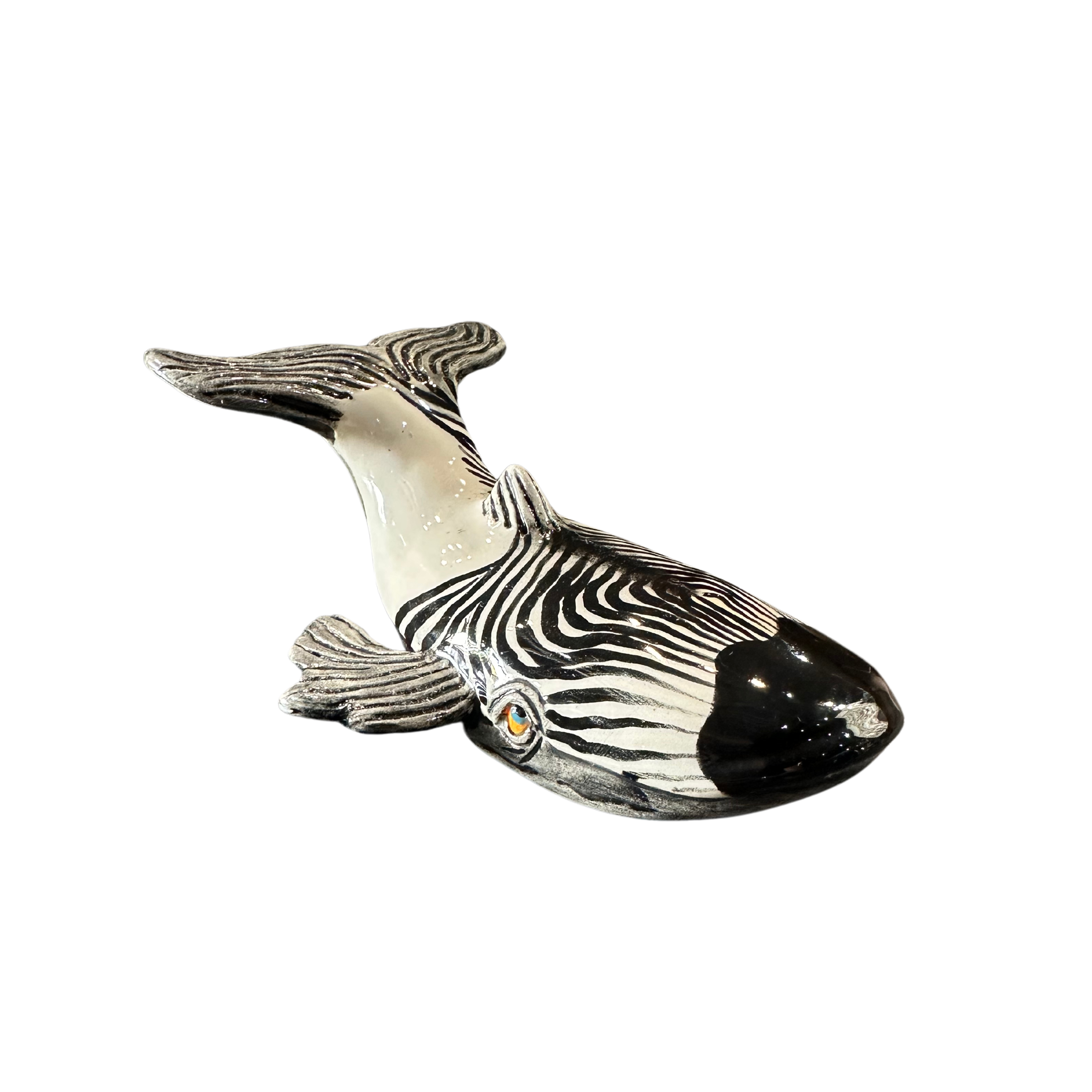 Hand Painted & Moulded Zebra Stripped Whale
