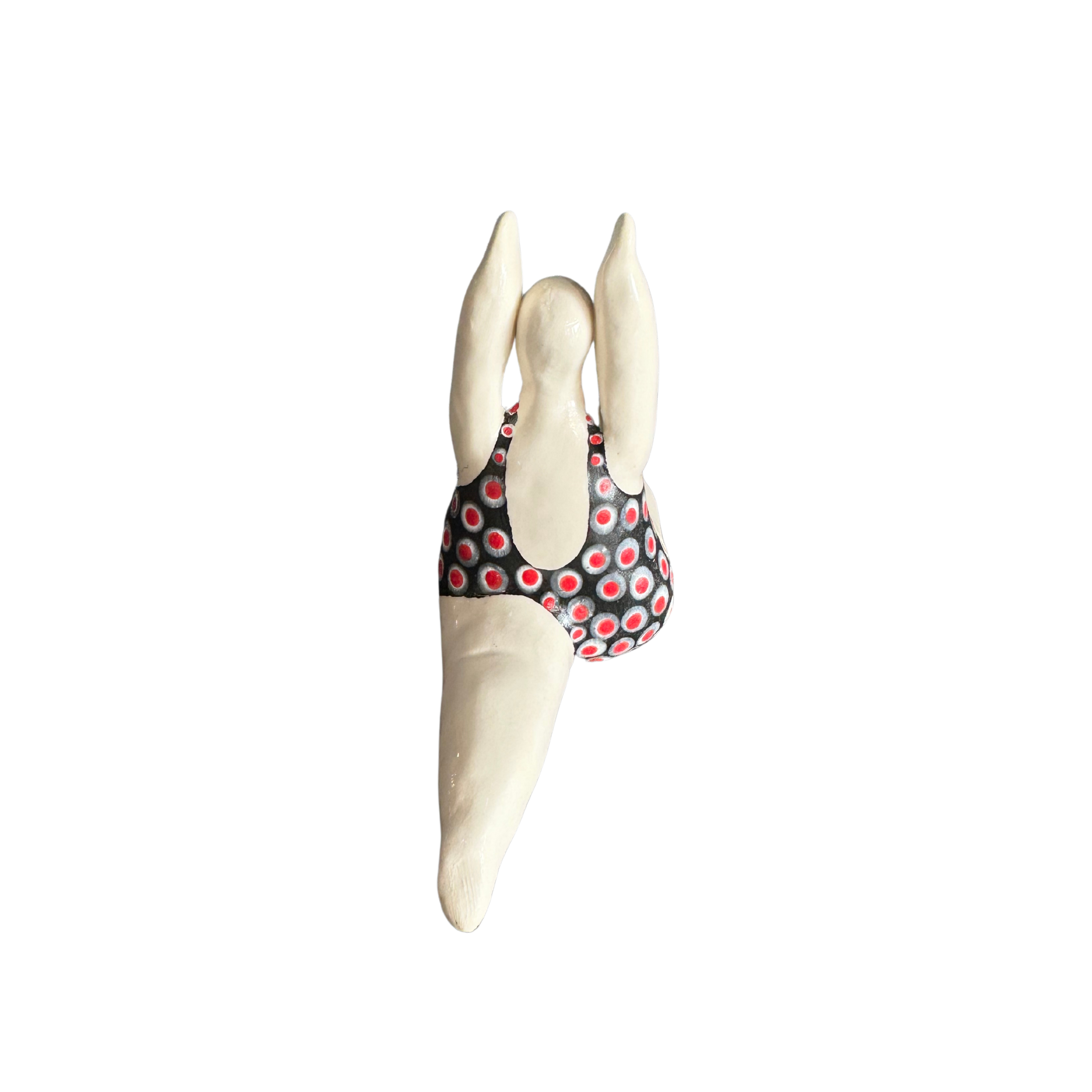Mini Fat Lady Splits With Black and Red Polka Dot Costume