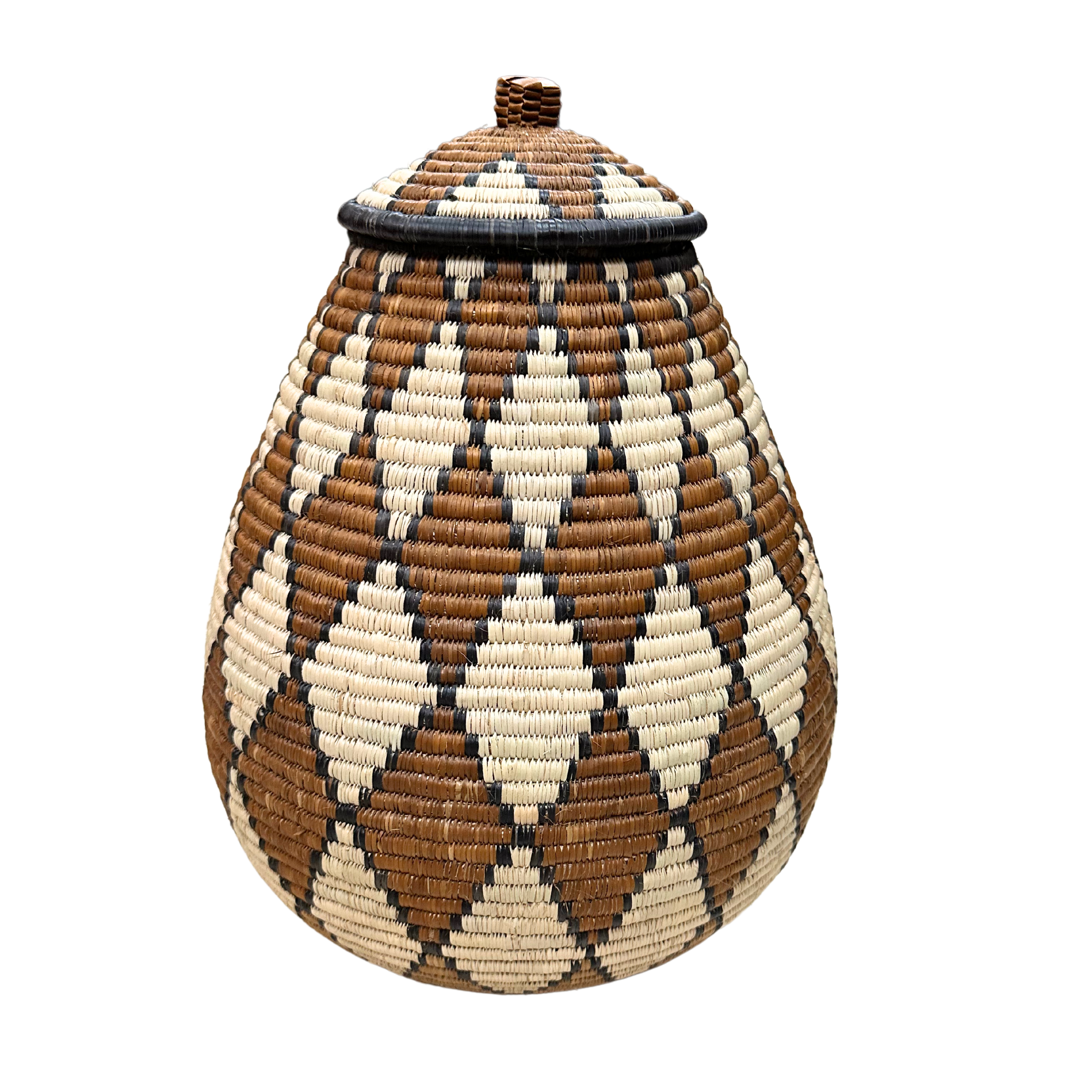 Hand Woven Diamond Zulu Marriage Basket - Ila