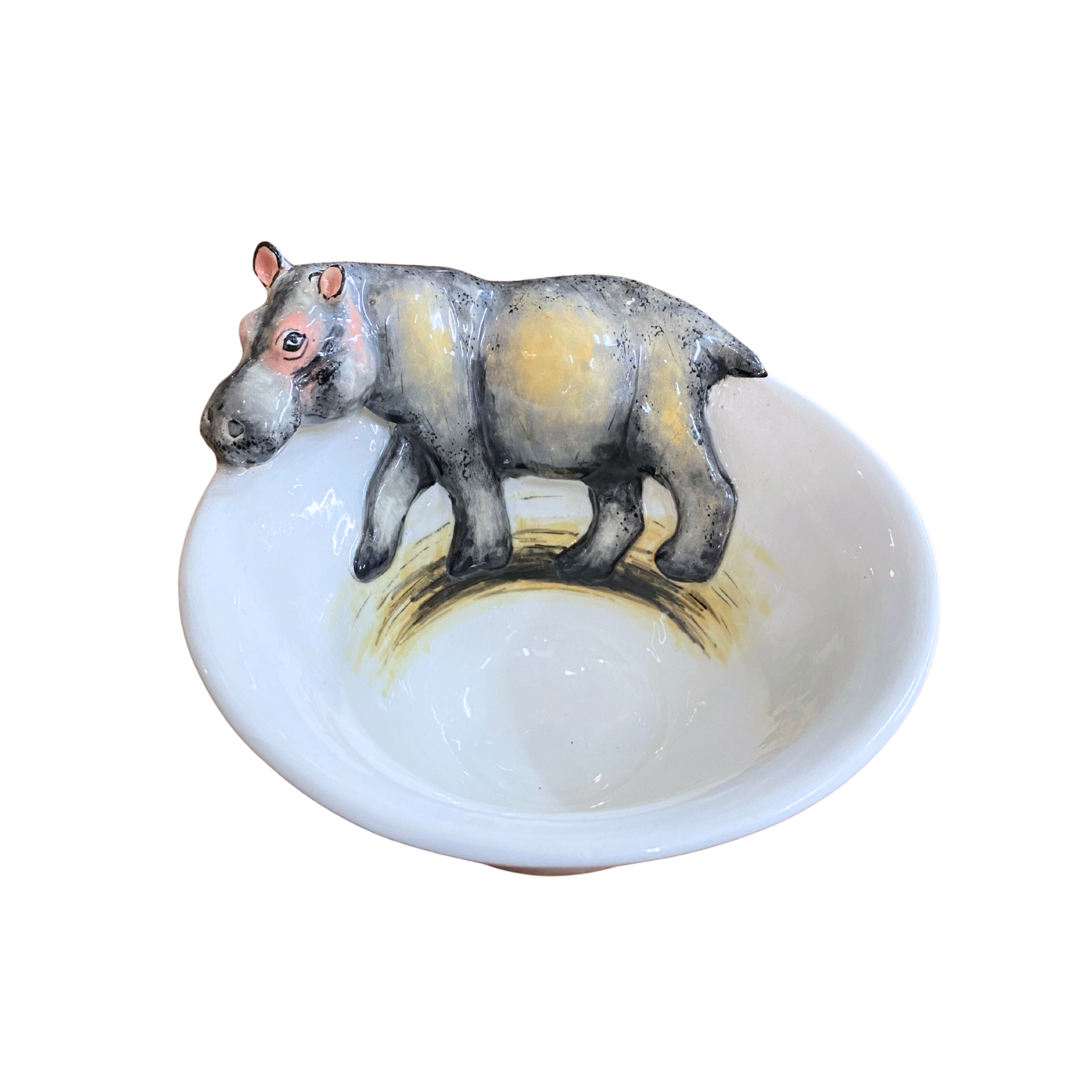 Small 3D Ceramic Hippo Bowl
