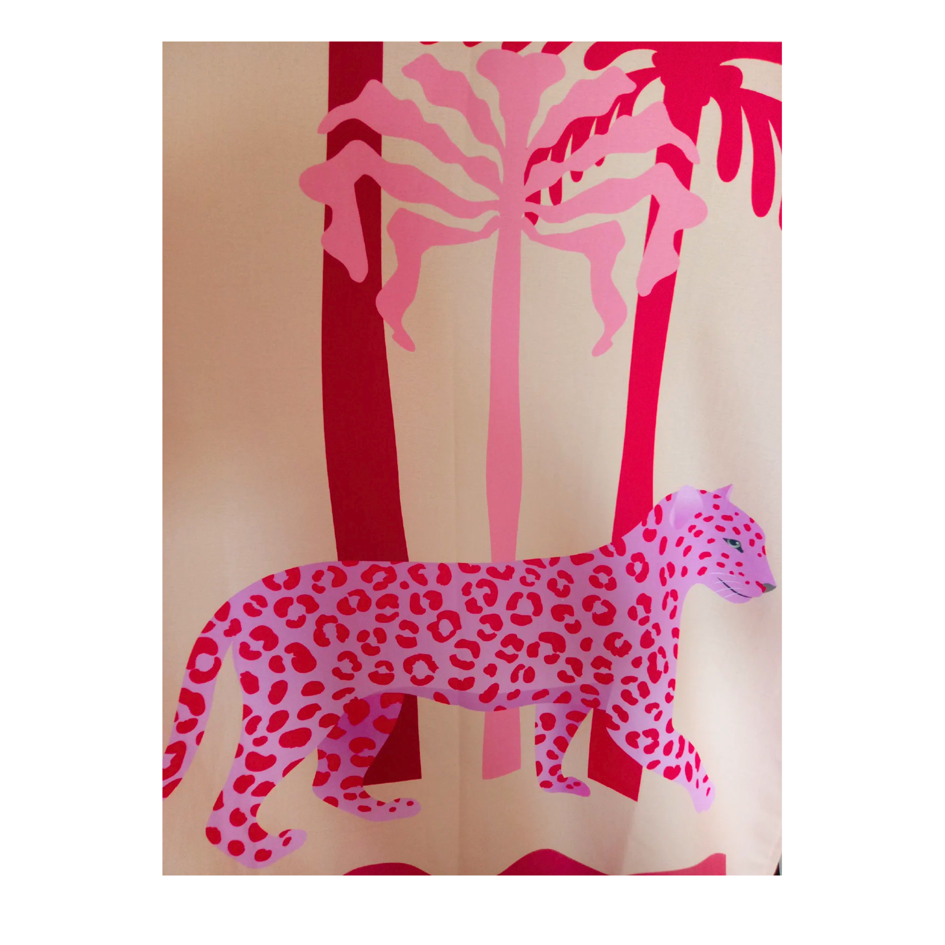 African Inspired Kimono - Pink Island Leopard