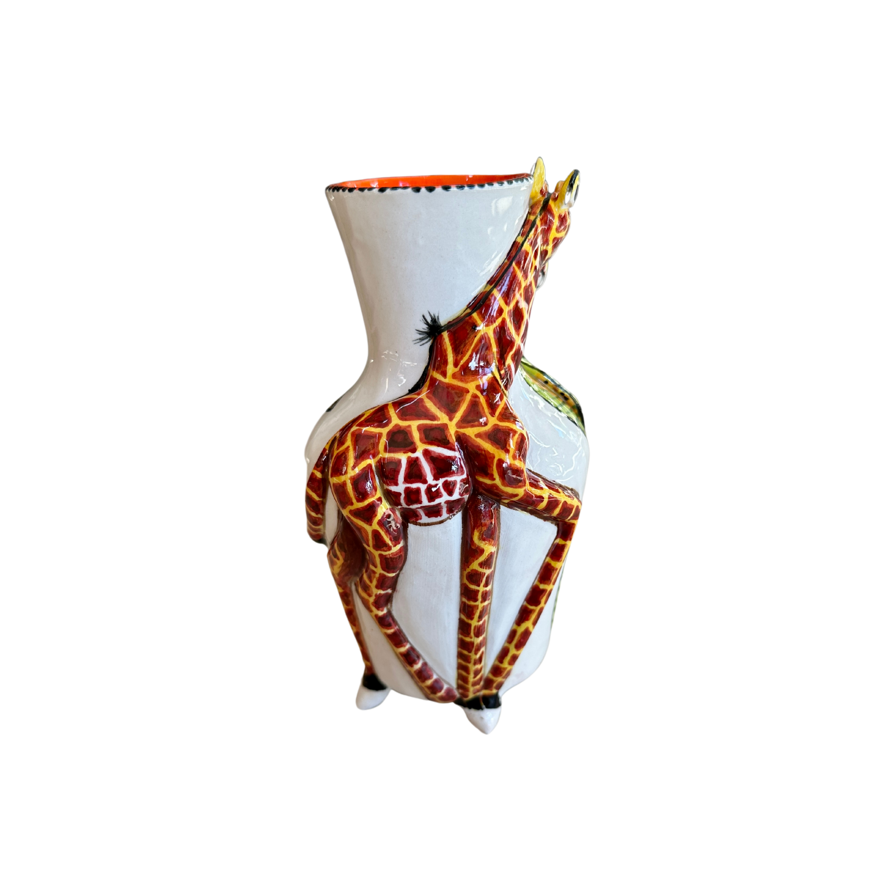 Large 3D Ceramic Giraffe Rose Vase