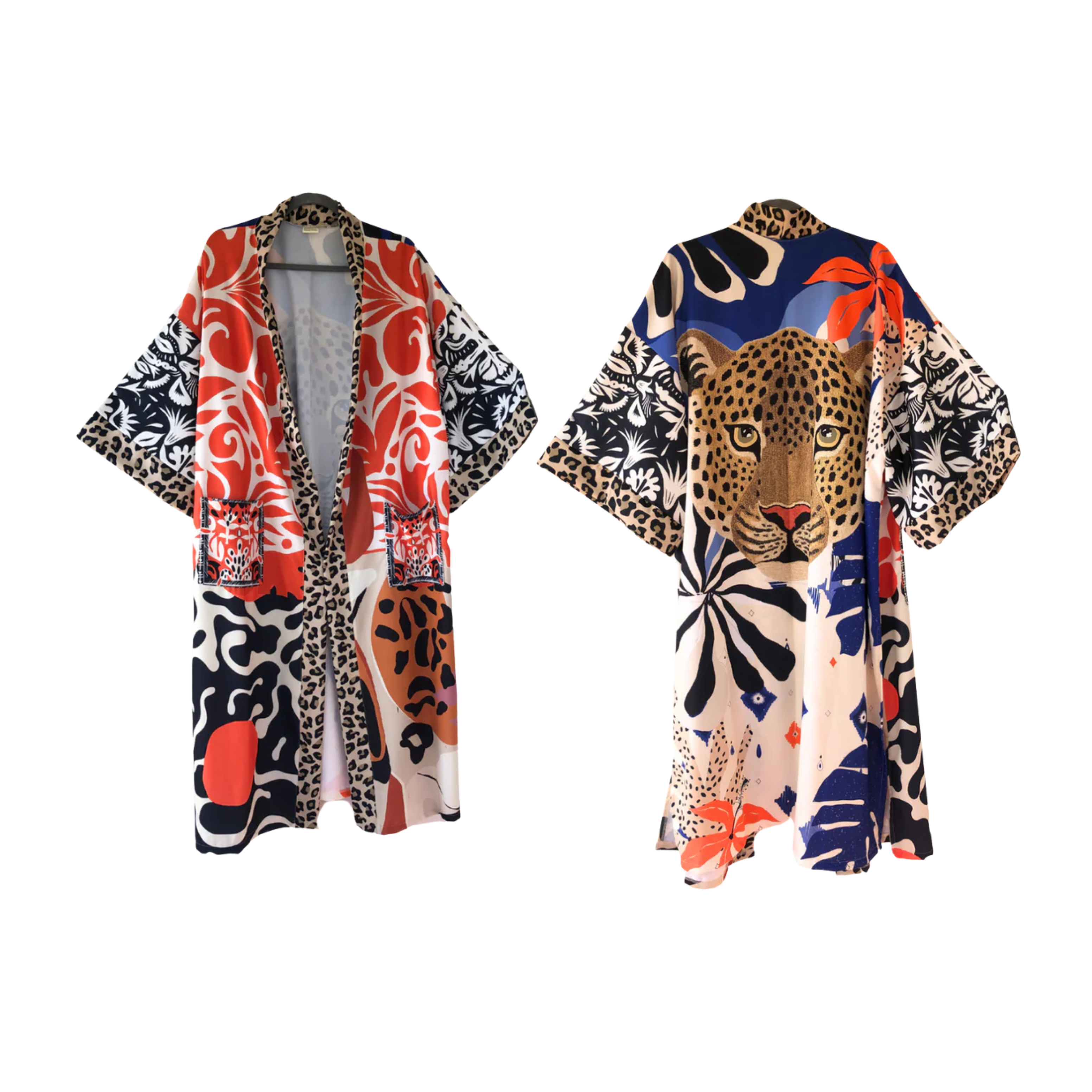African Inspired Kimono - Jungle Leopard