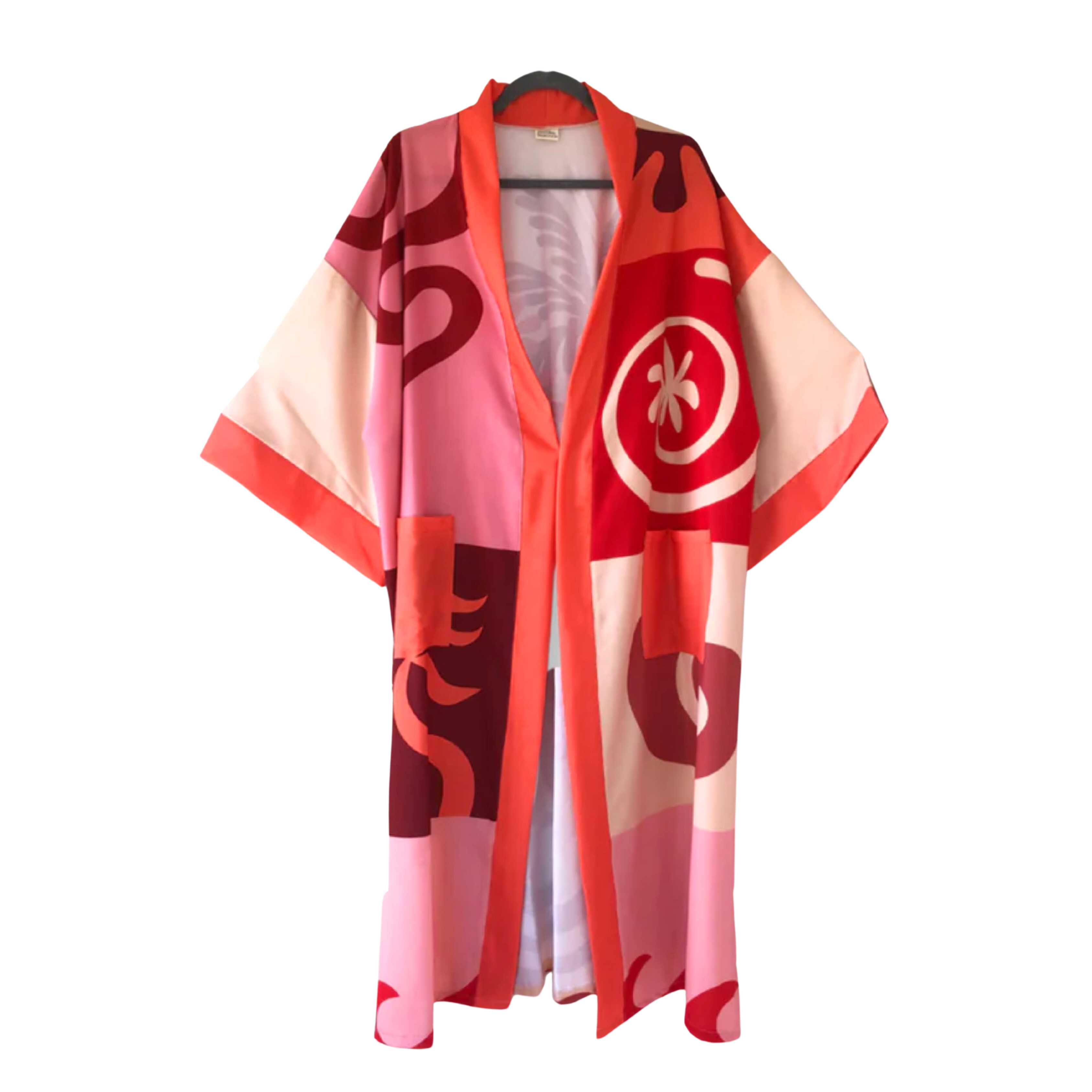 African Inspired Kimono - Pink Island Leopard