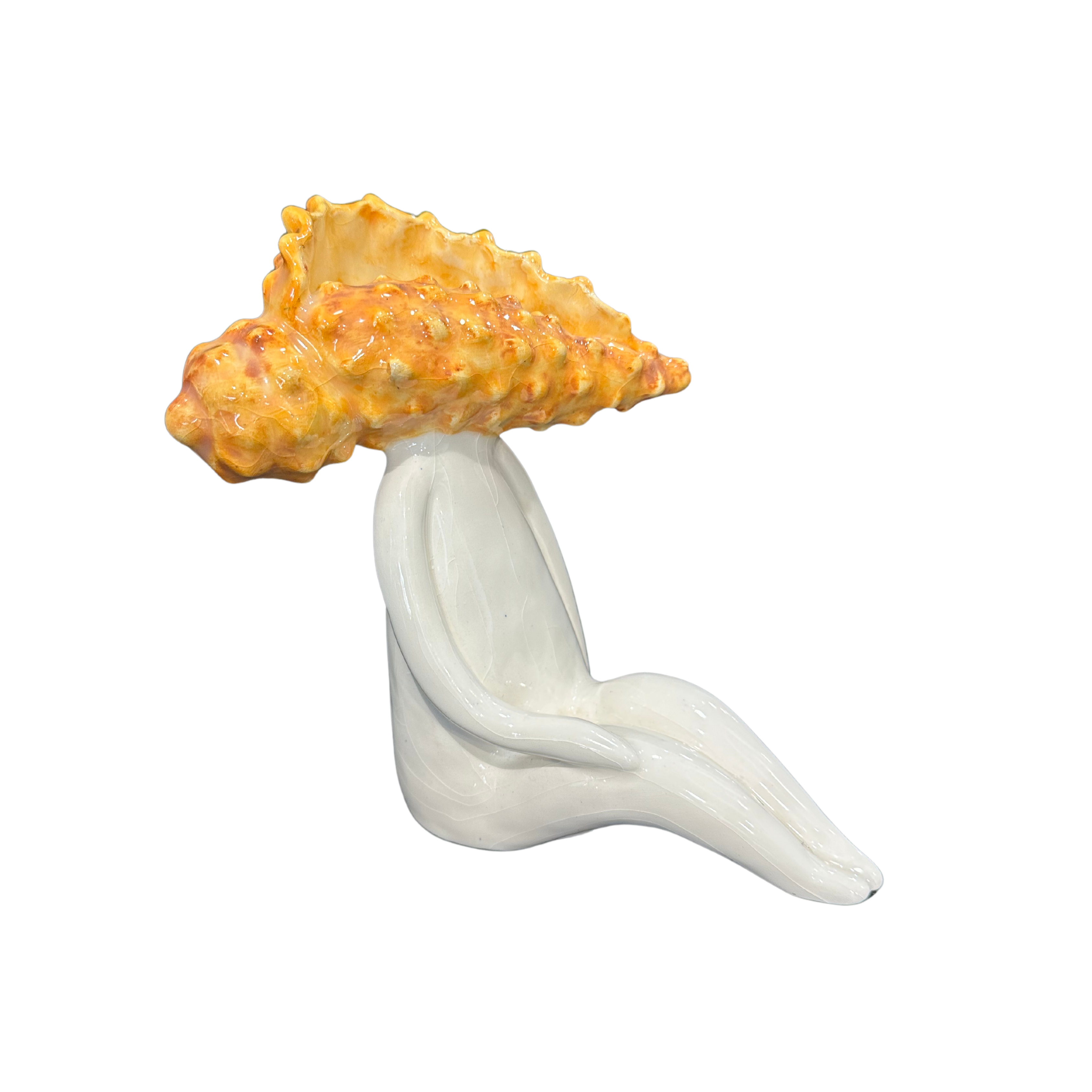 Medium Ceramic Gold Shell Head Statue - Fantasea Range