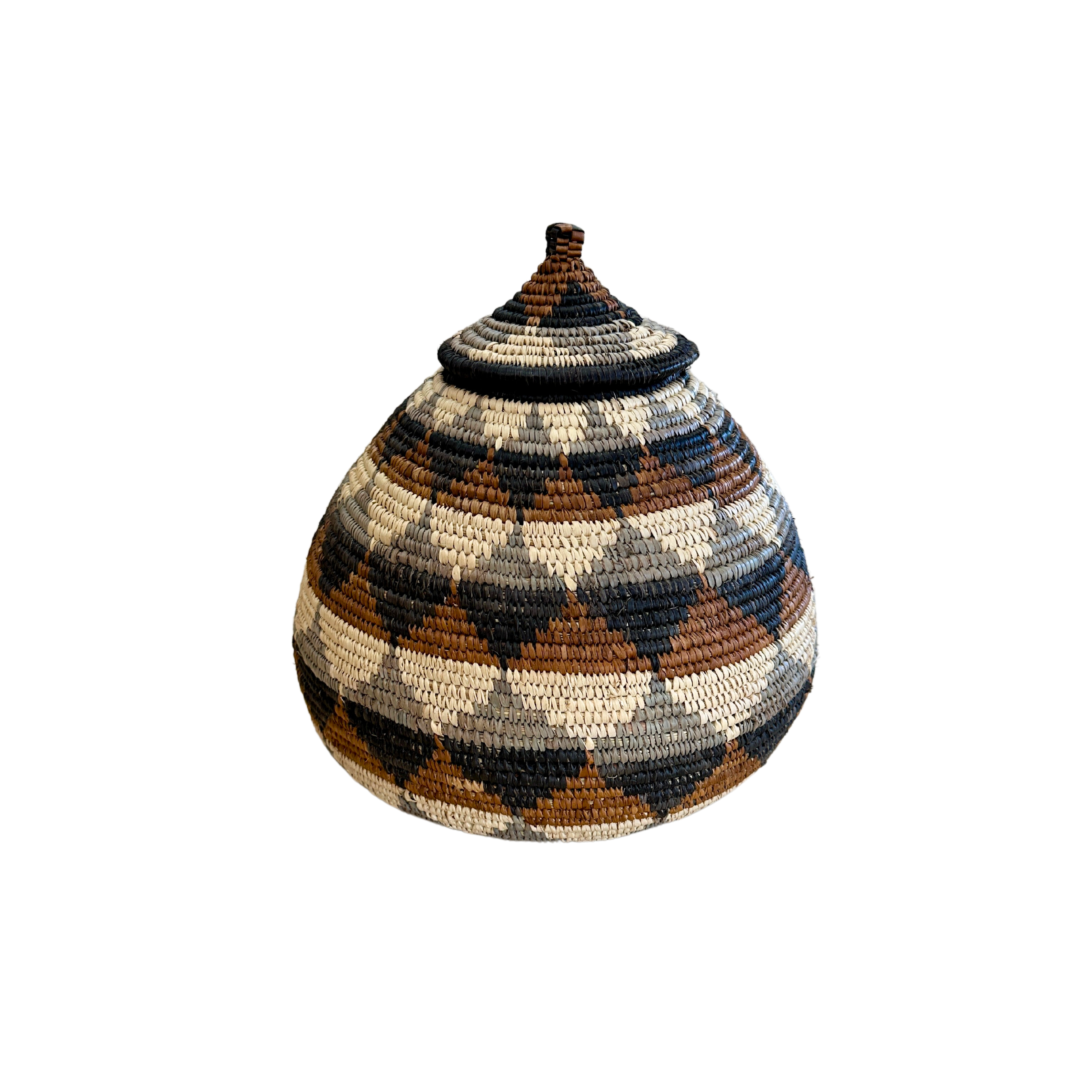 Small Hand Woven Zulu Diamond Basket
