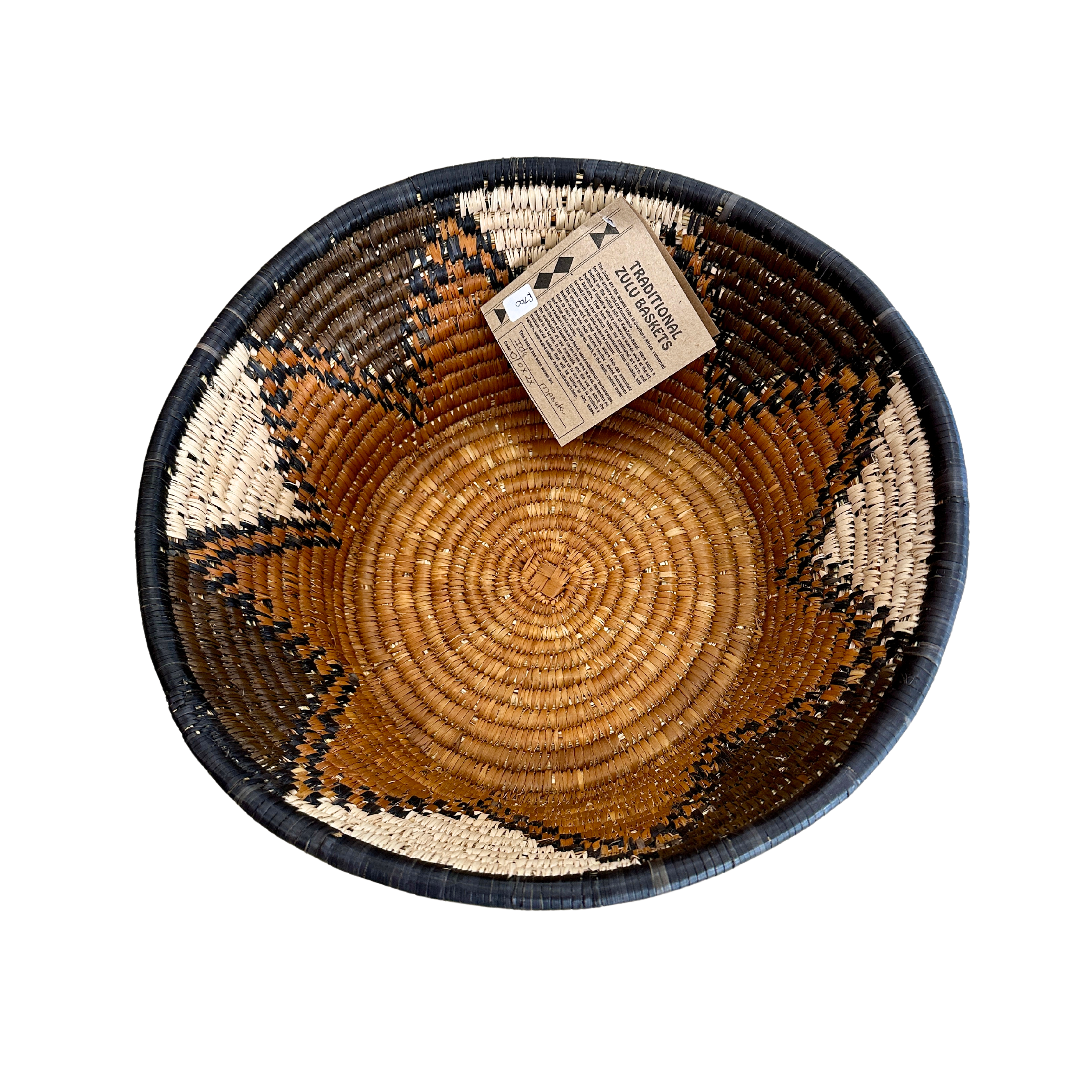 Medium Hand Woven Bowl (Lily Pad Brown & Grey)