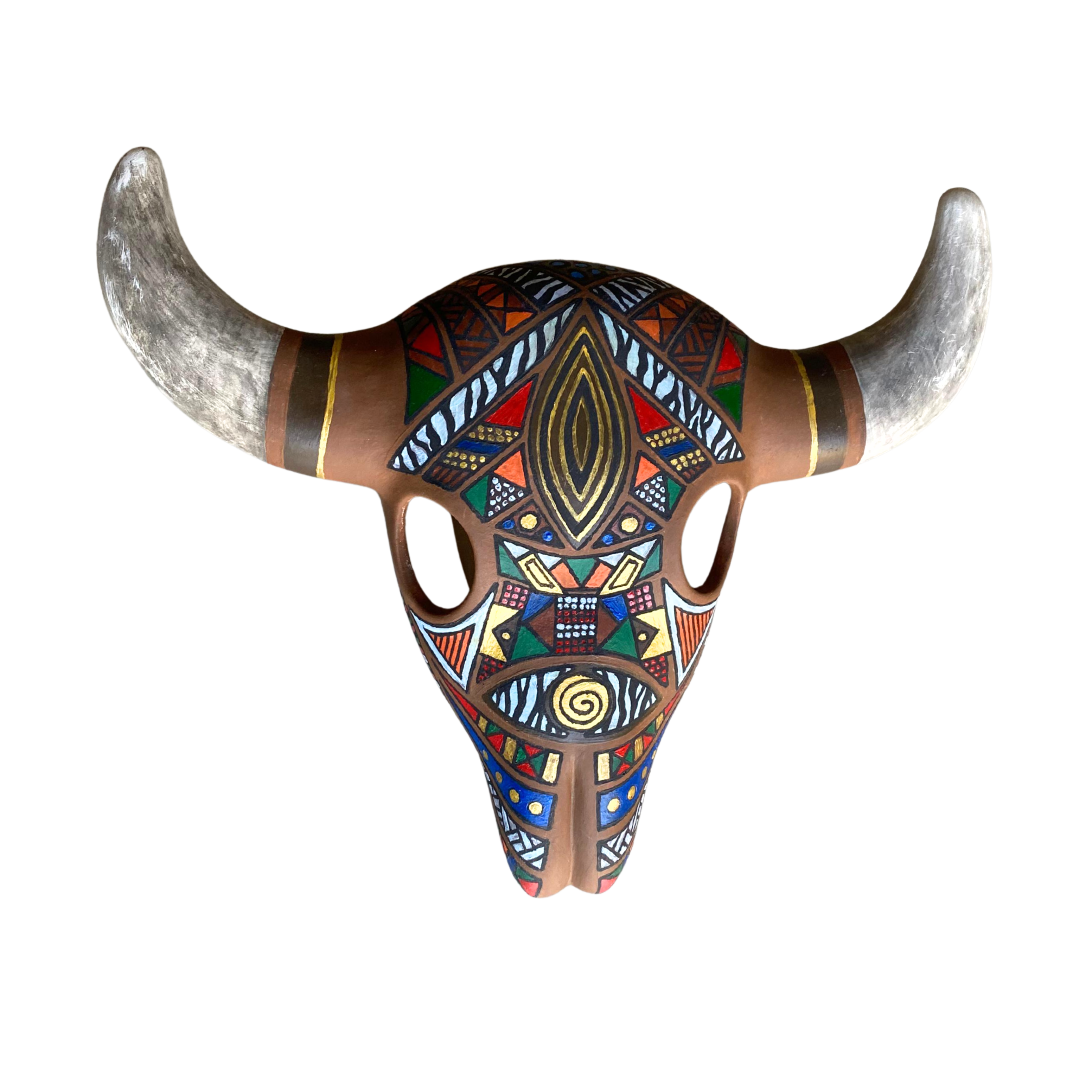 Colourful Painted Ceramic Skulls (Tribal)
