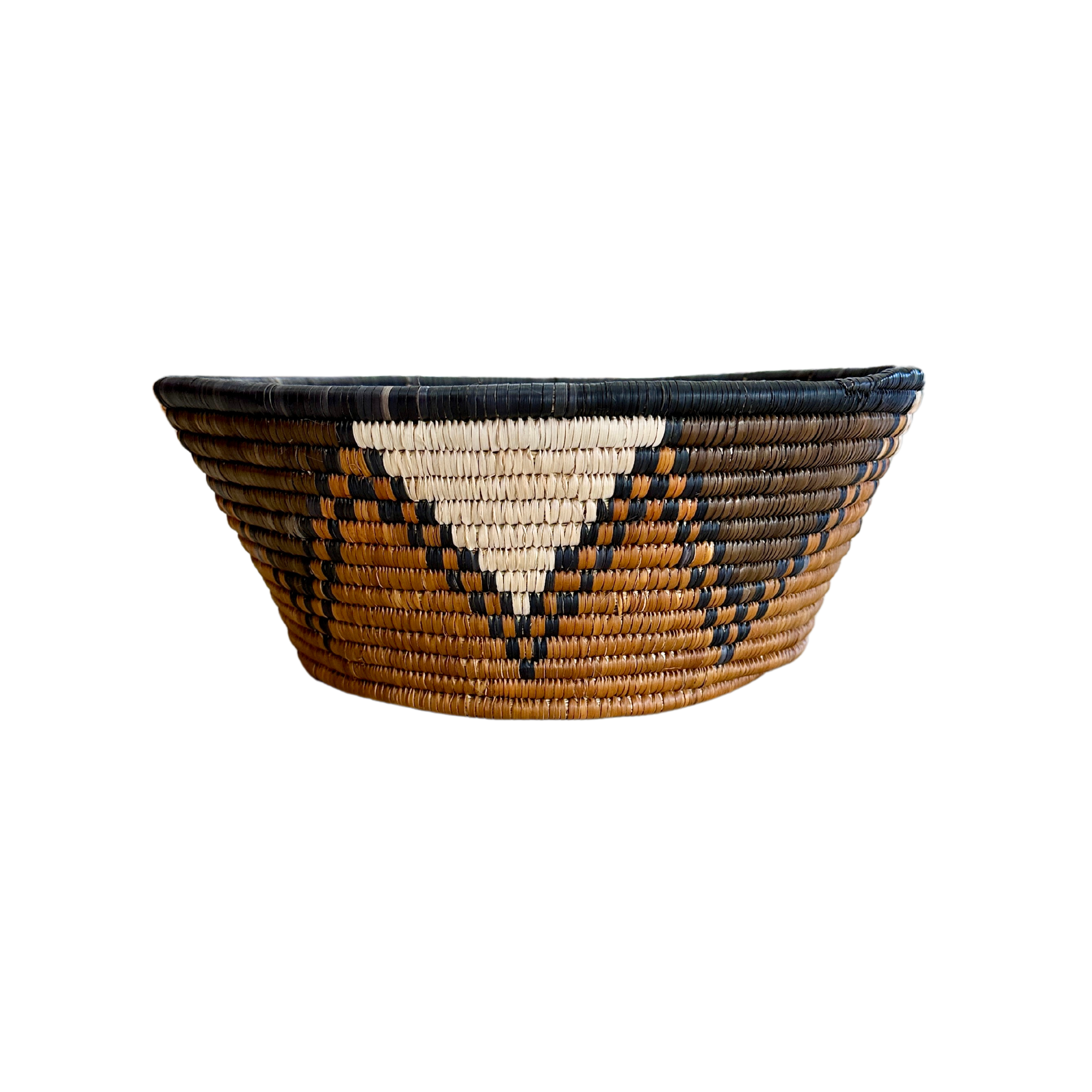Medium Hand Woven Bowl (Lily Pad Brown & Grey)