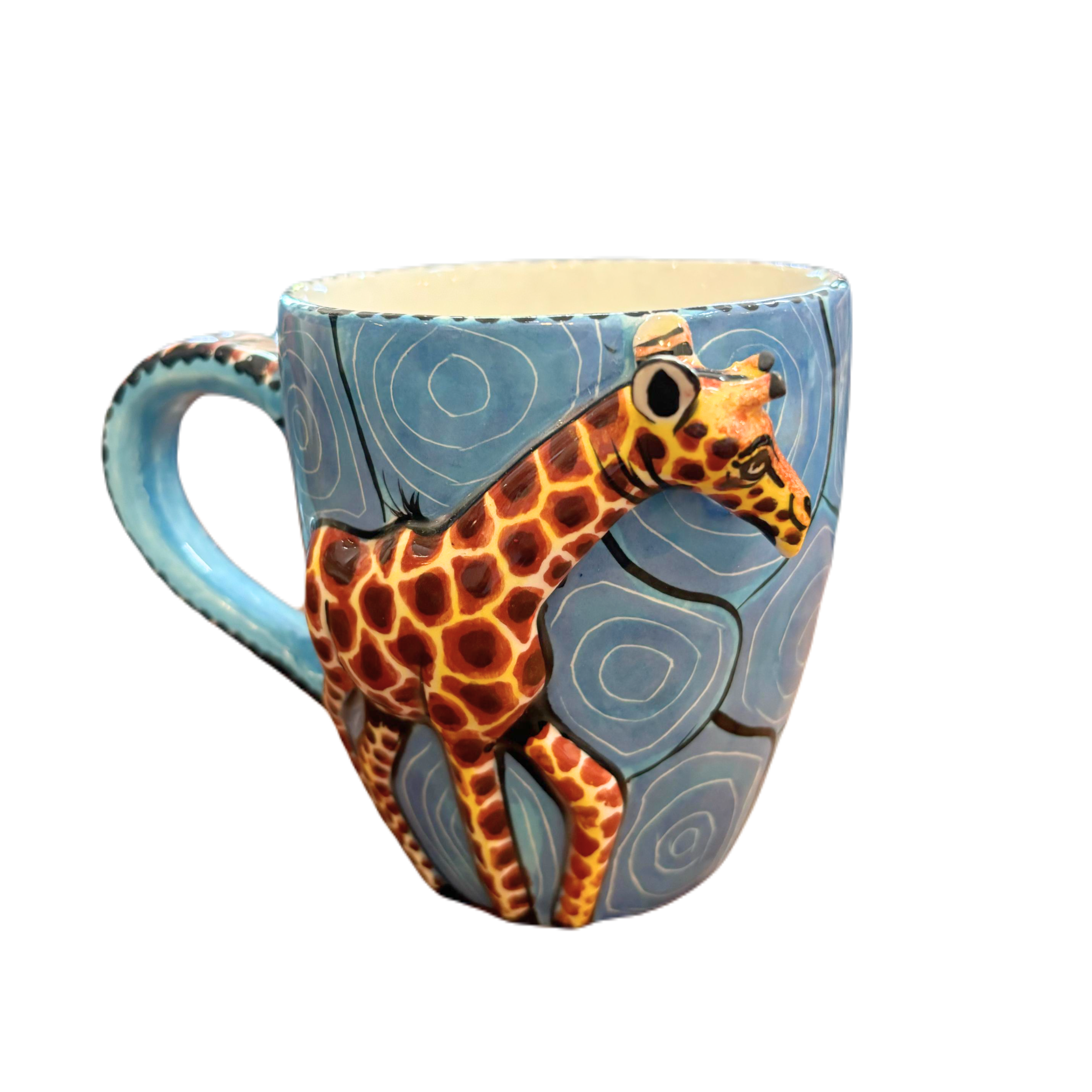 3D Hand Painted Ceramic Giraffe Mug