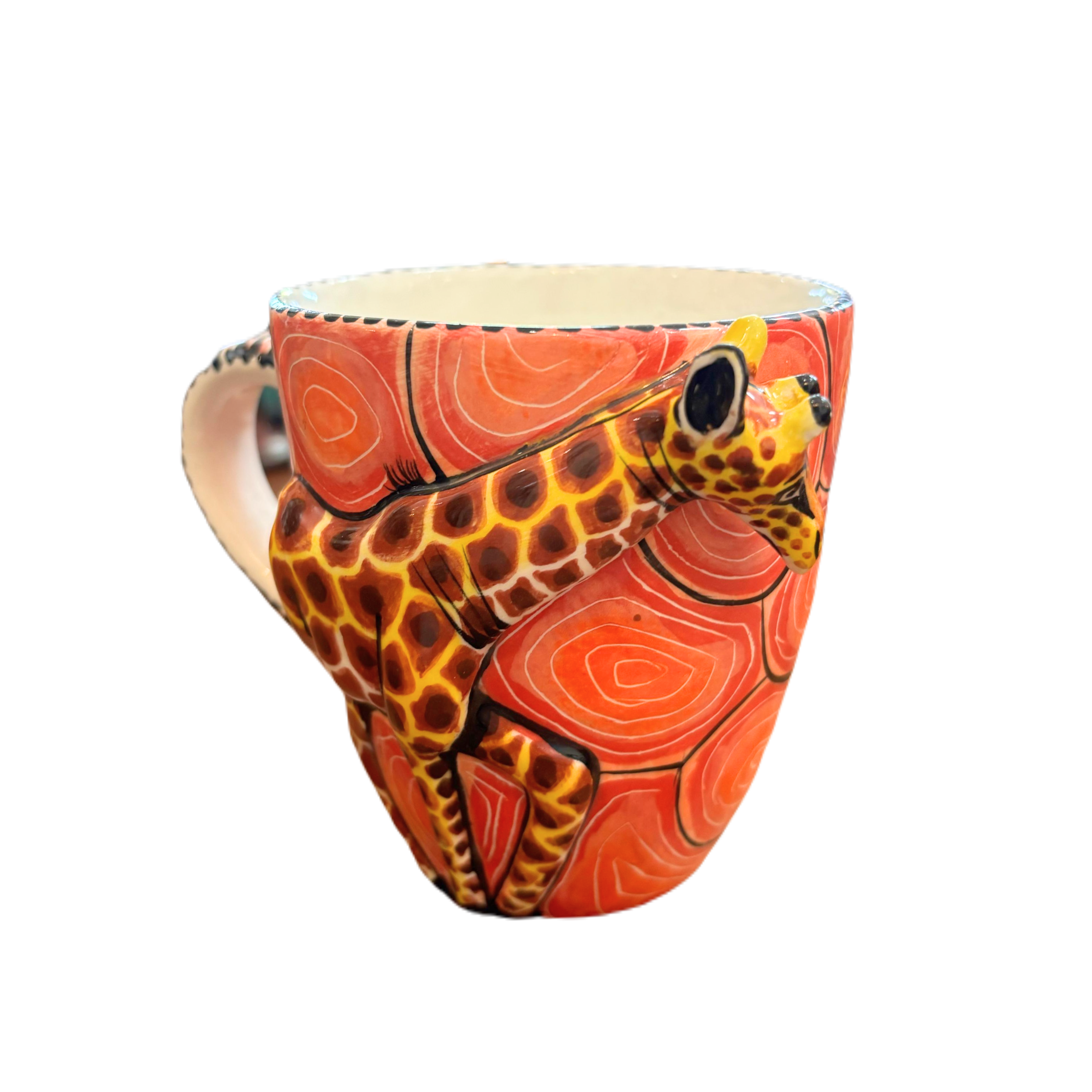 3D Hand Painted Ceramic Giraffe Mug