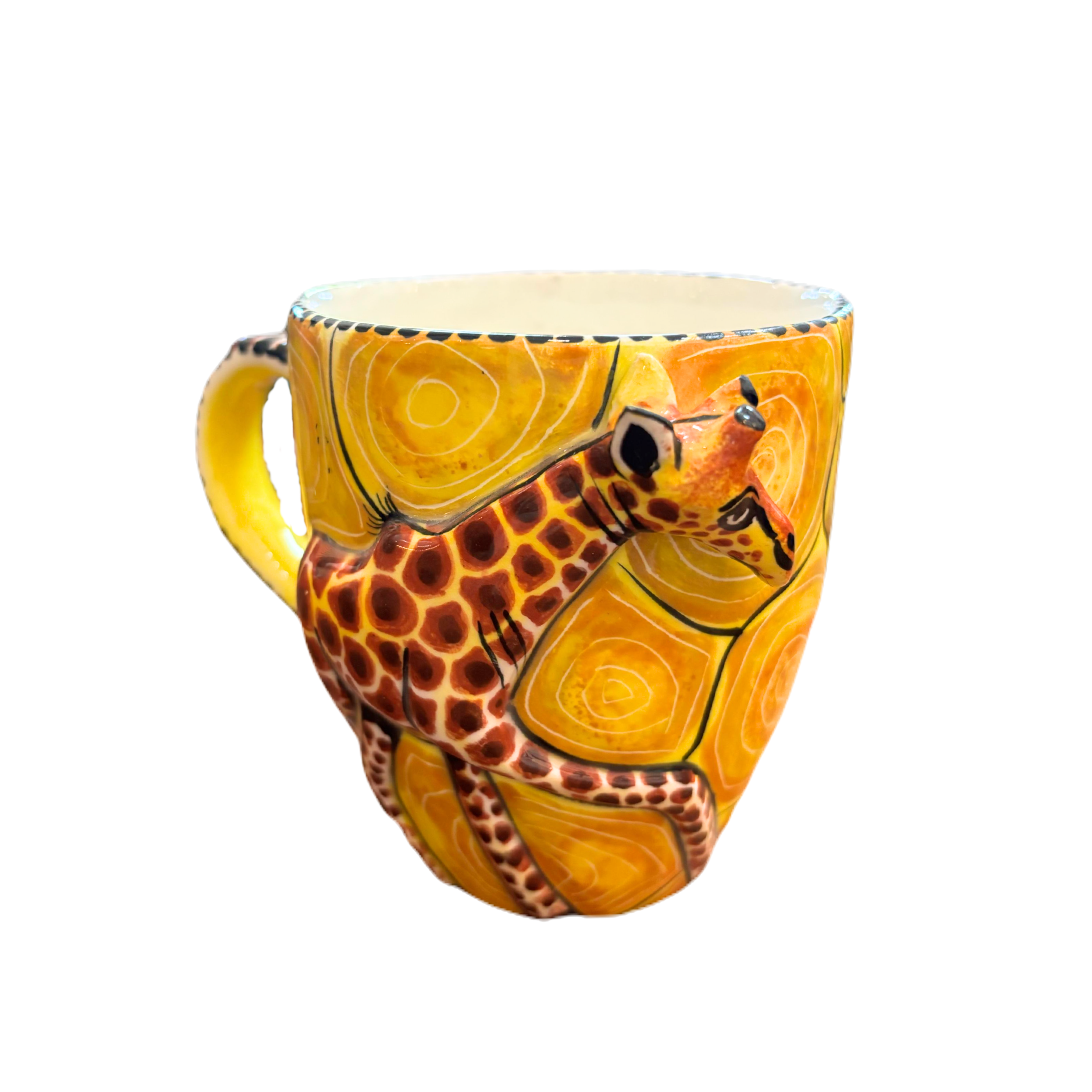 3D Hand Painted Ceramic Giraffe Mug