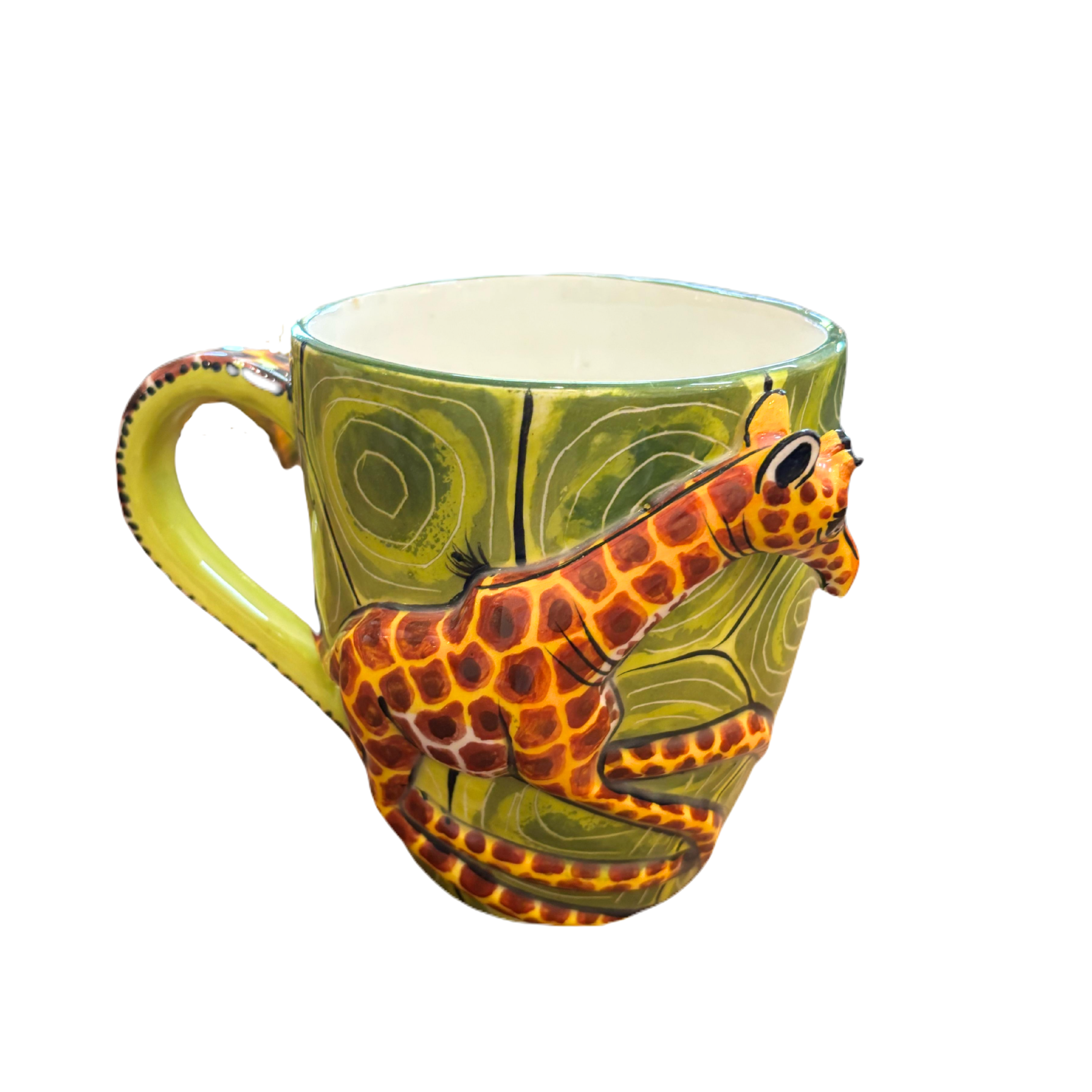 3D Hand Painted Ceramic Giraffe Mug
