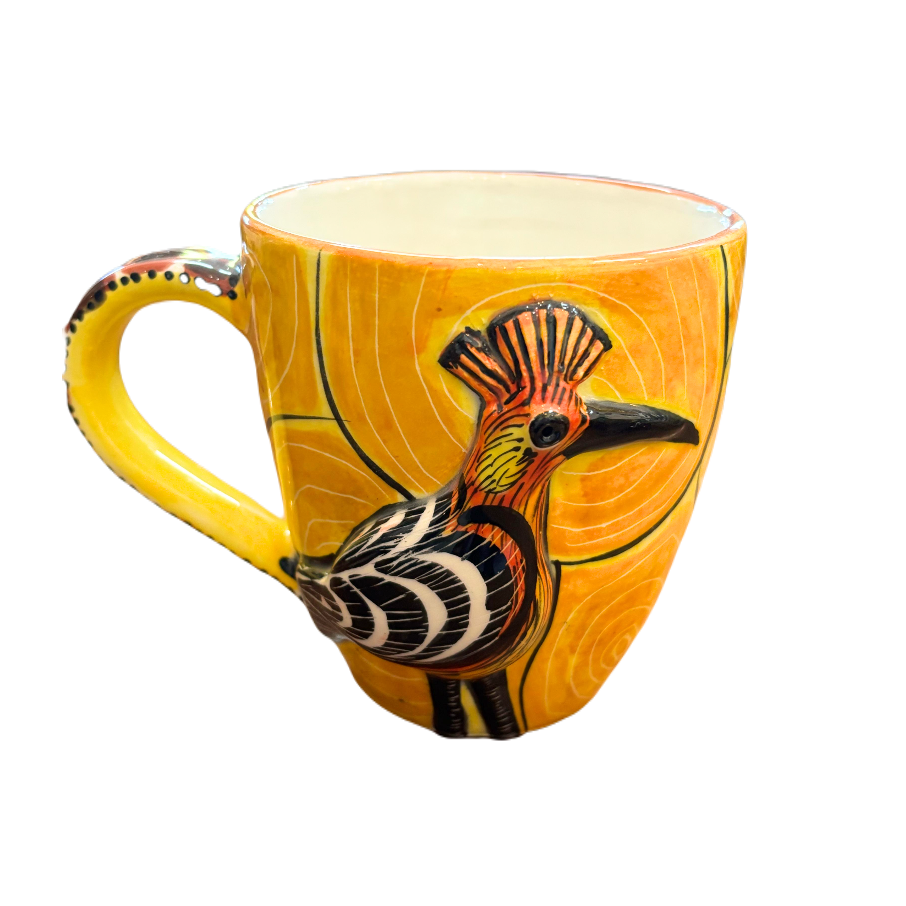 3D Hand Painted Ceramic Hoophoe Mug