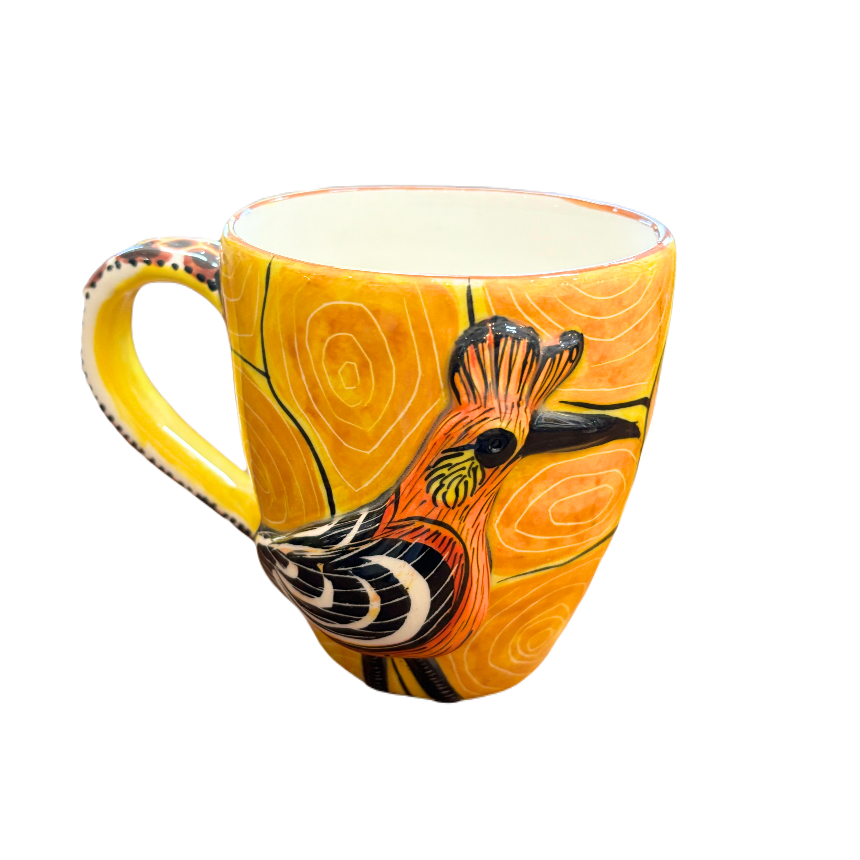 3D Hand Painted Ceramic Hoophoe Mug