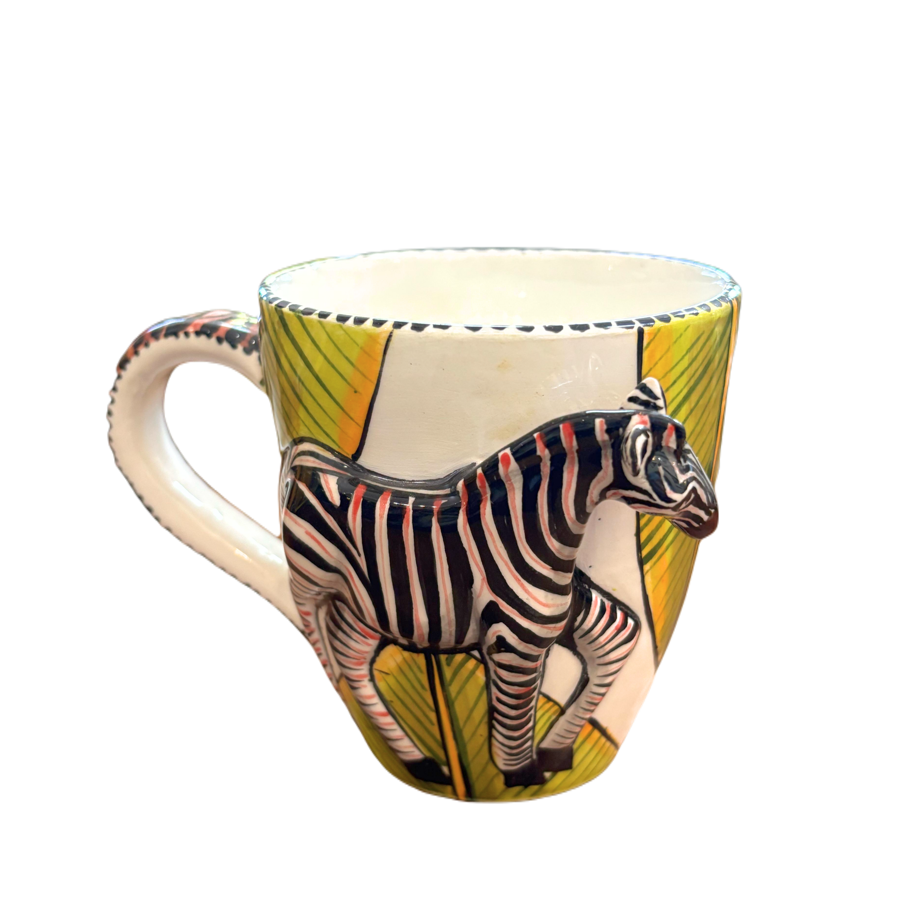 3D Hand Painted Ceramic Zebra Mug