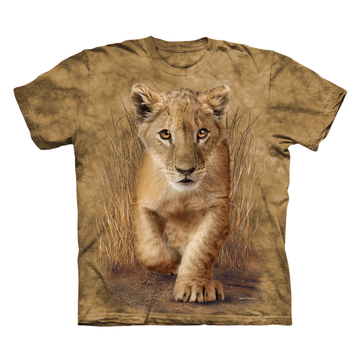 Walking Lion Cub Todlers Dyed T-Shirt - Camel