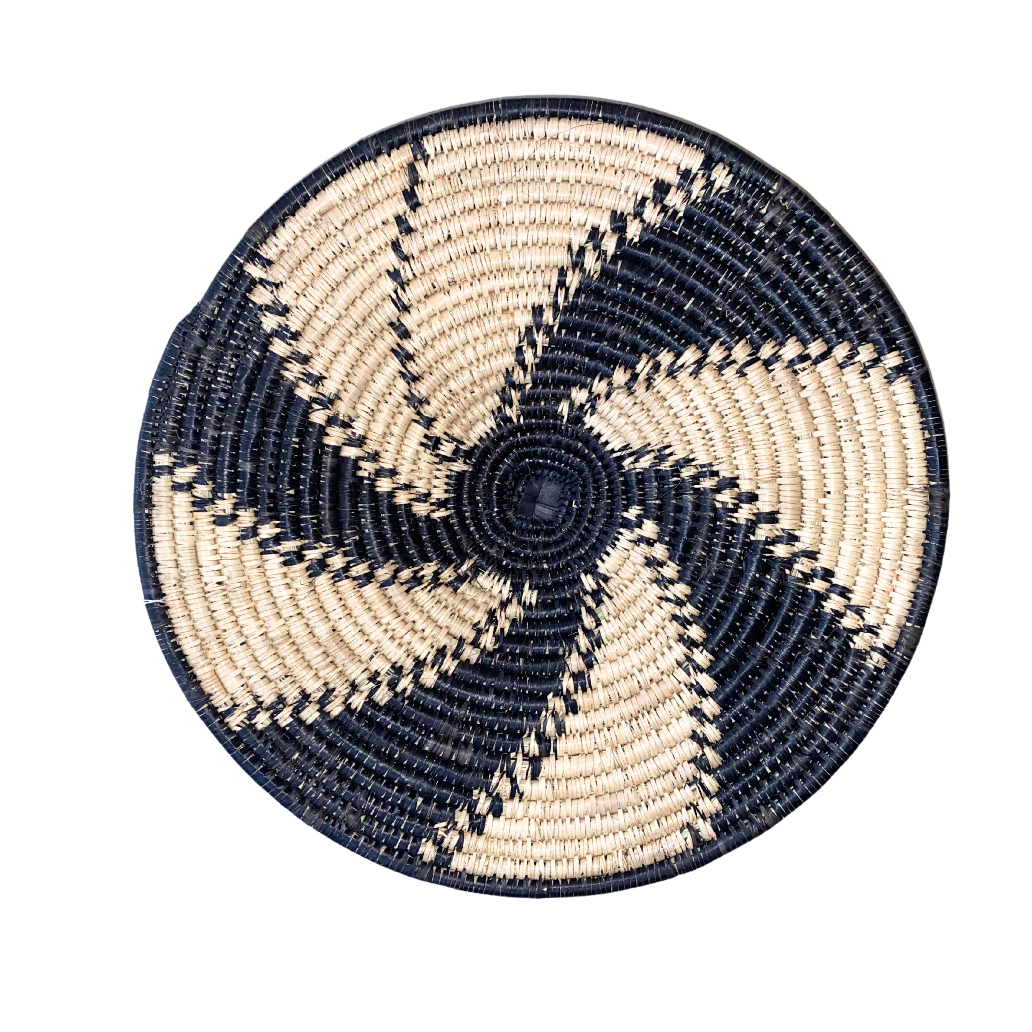 Hand Weaved Wall Ornament (Black & White Spiral)