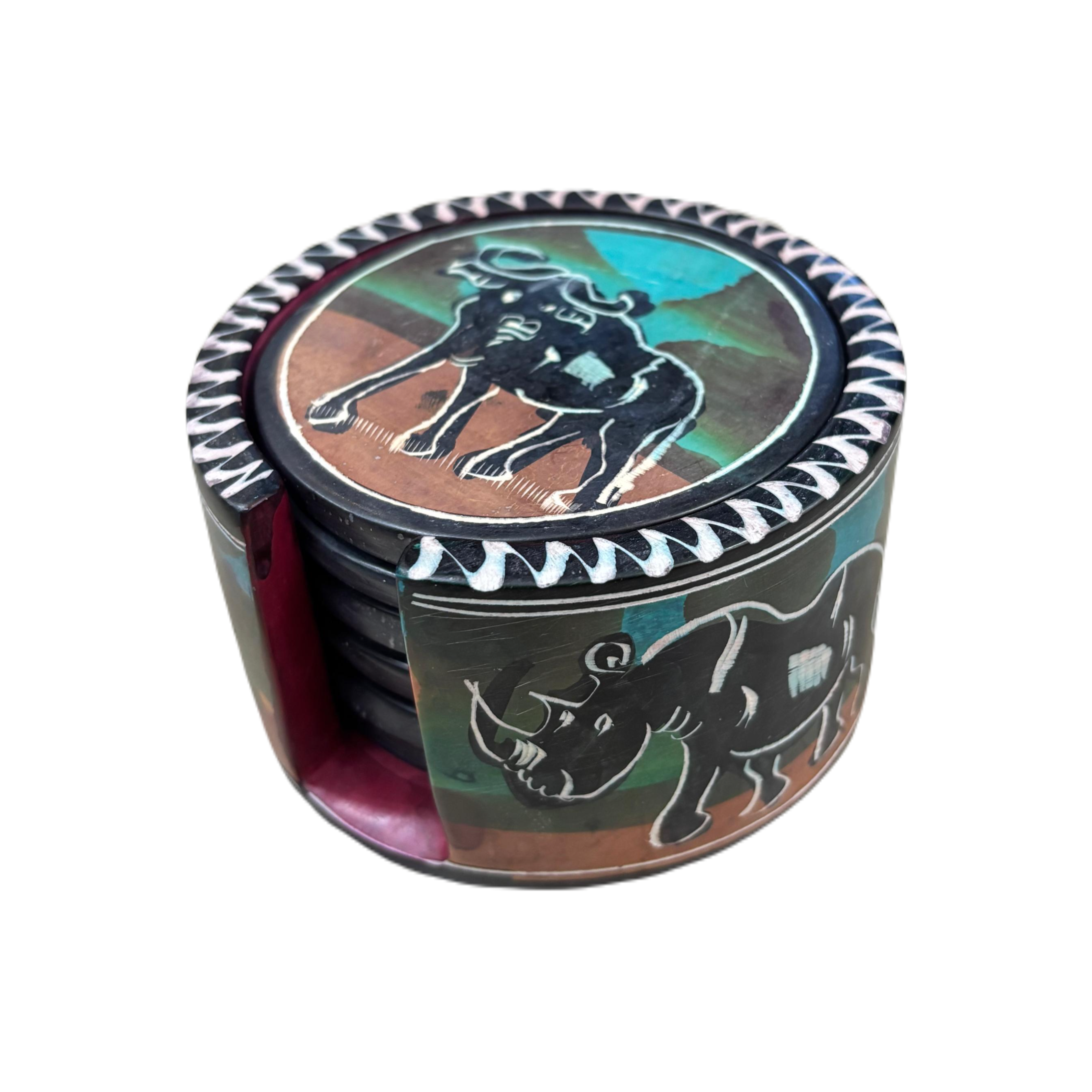 Medium Colourful Soapstone Coasters