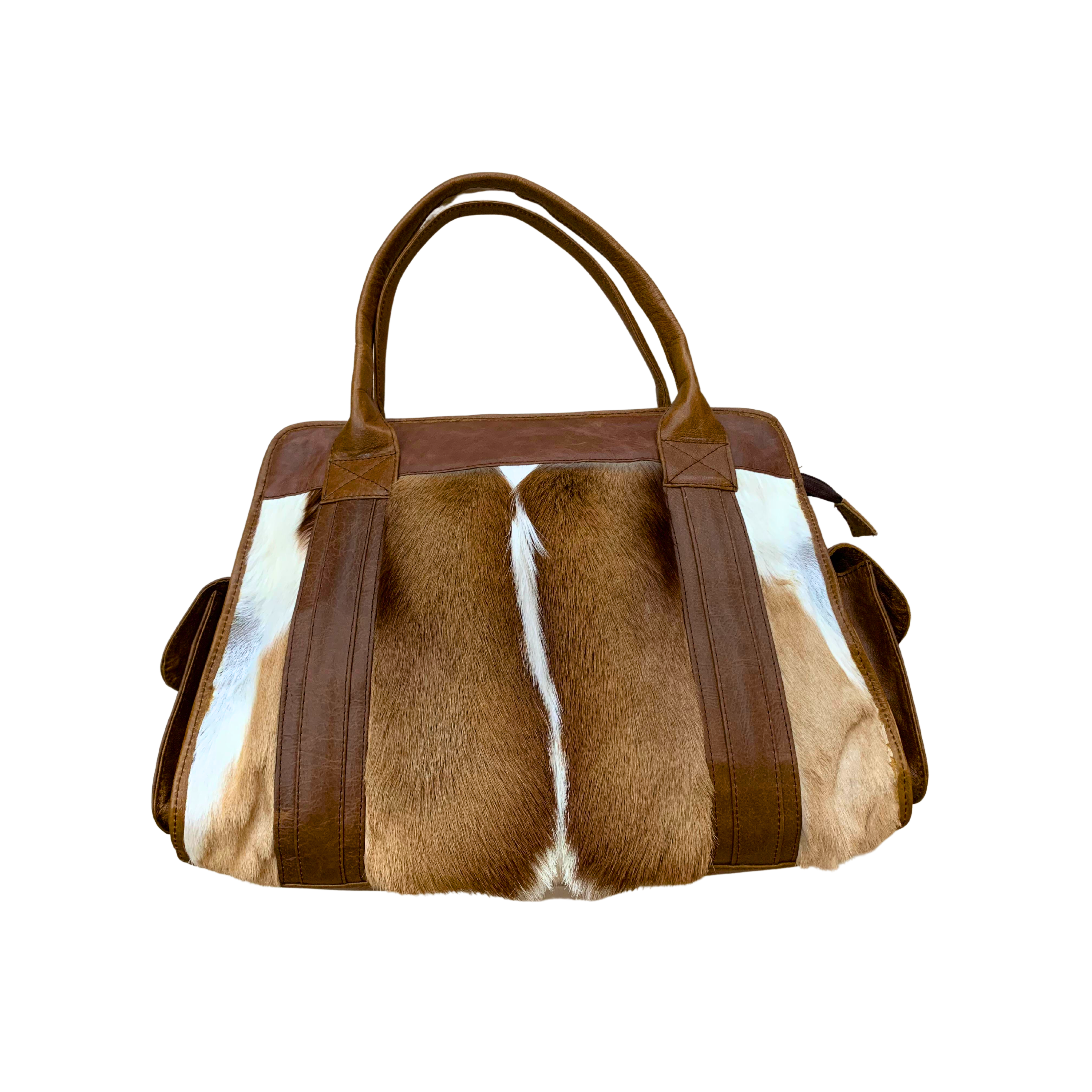 Brown Springbok Skin Leather Handbag