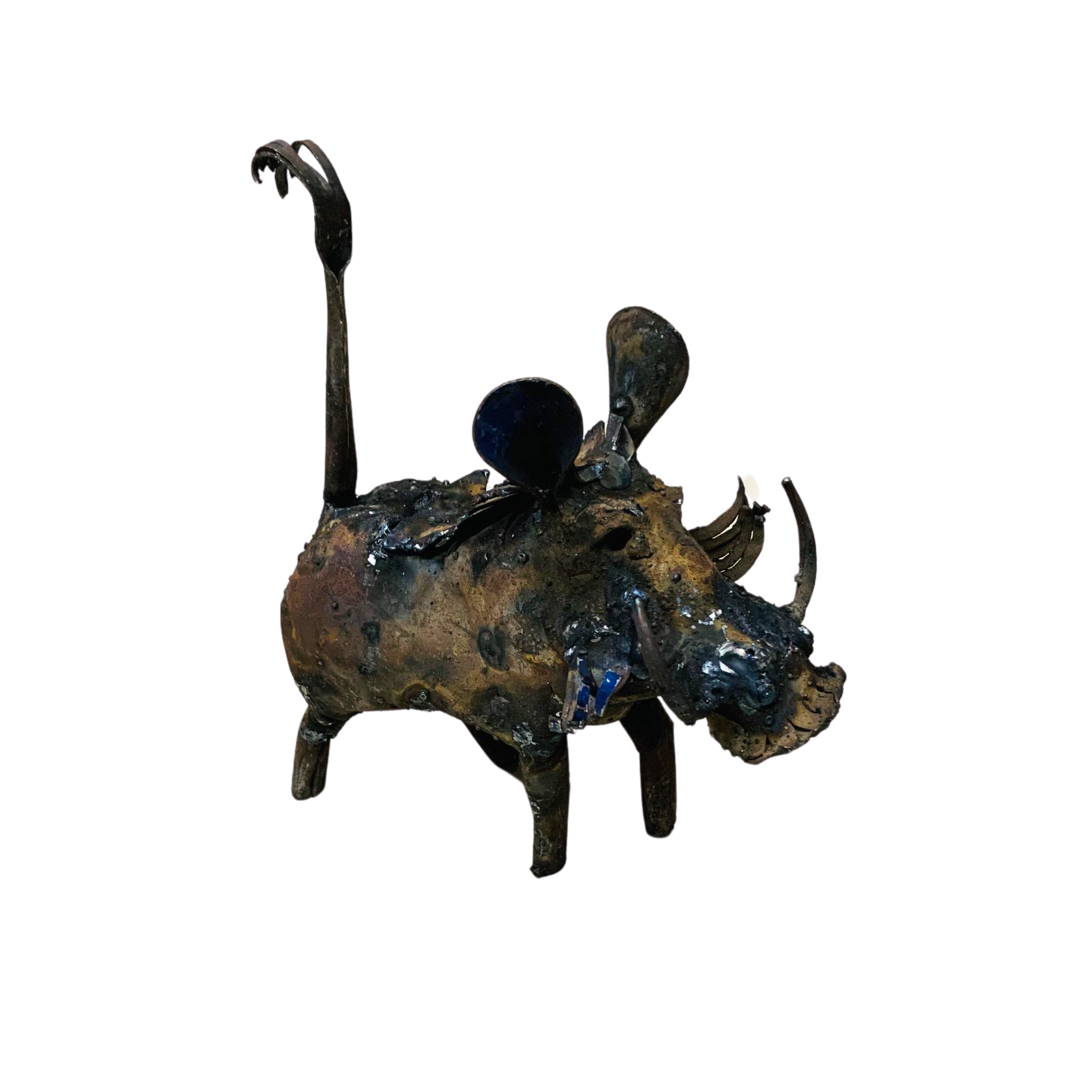 Outdoor Steel Warthog Garden Sculpture
