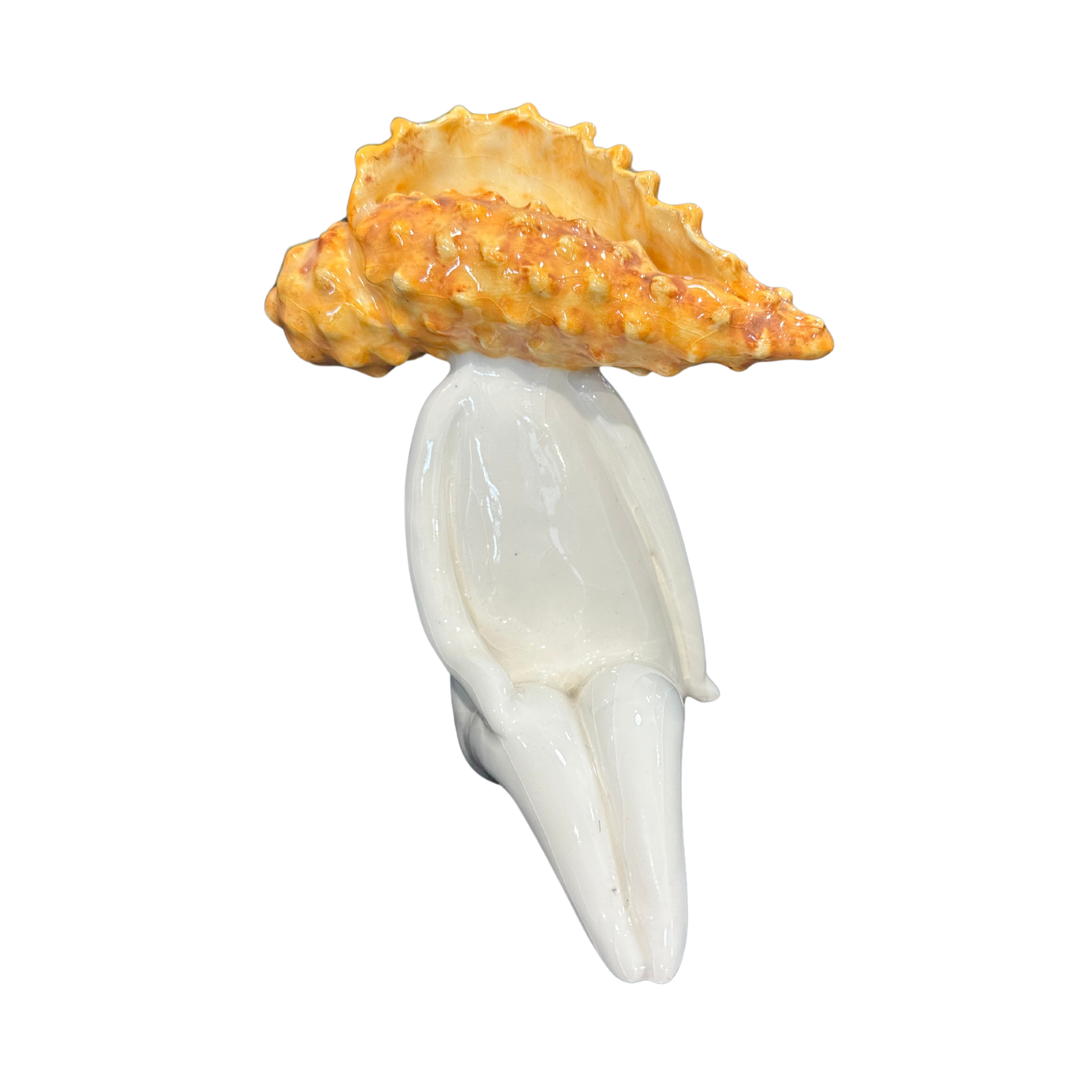 Medium Ceramic Gold Shell Head Statue - Fantasea Range