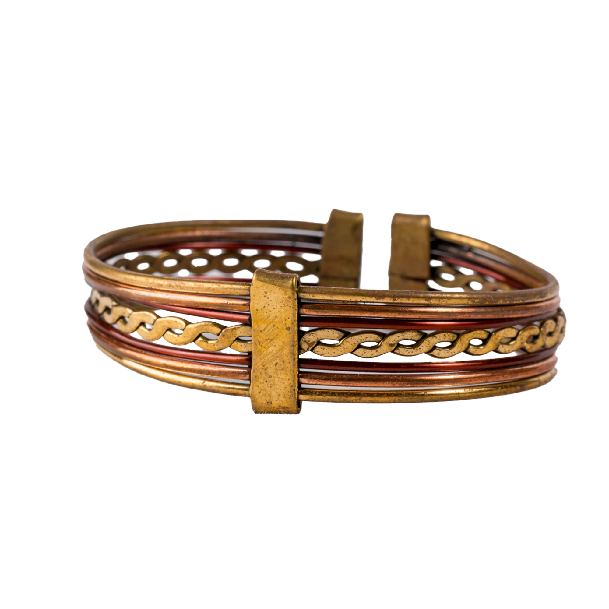 6 Band Twisted Copper Bangle