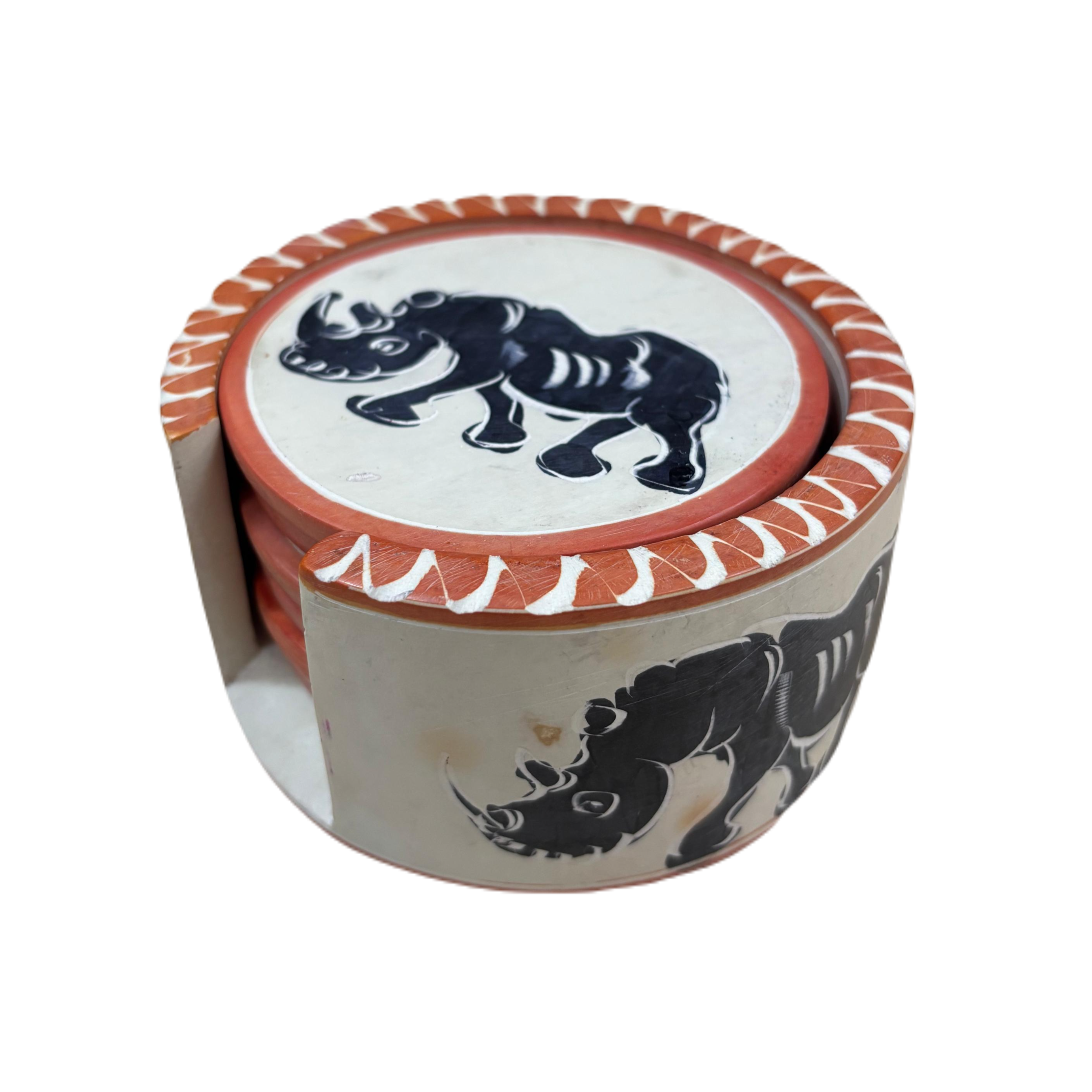 Medium Colourful Soapstone Coasters