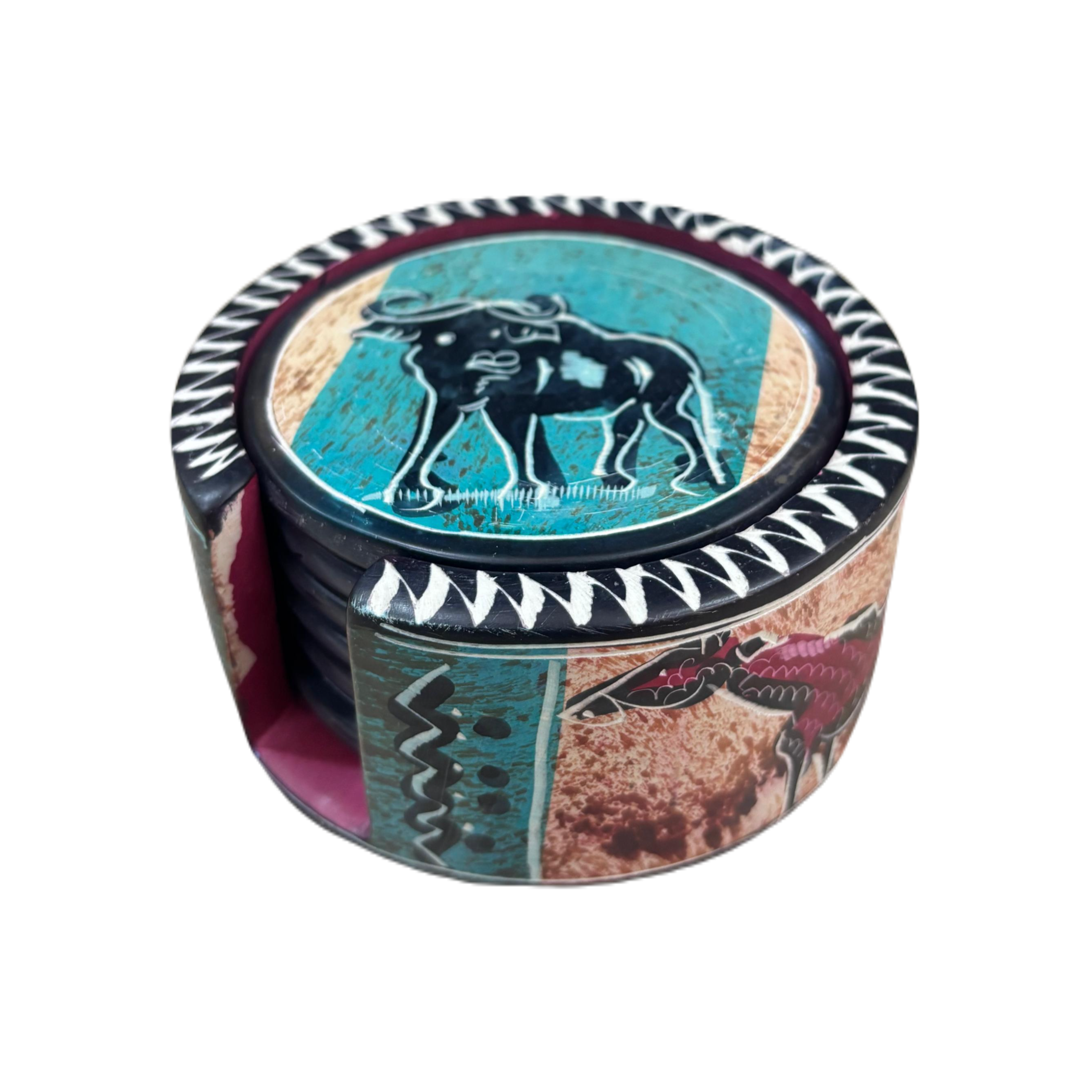 Medium Colourful Soapstone Coasters