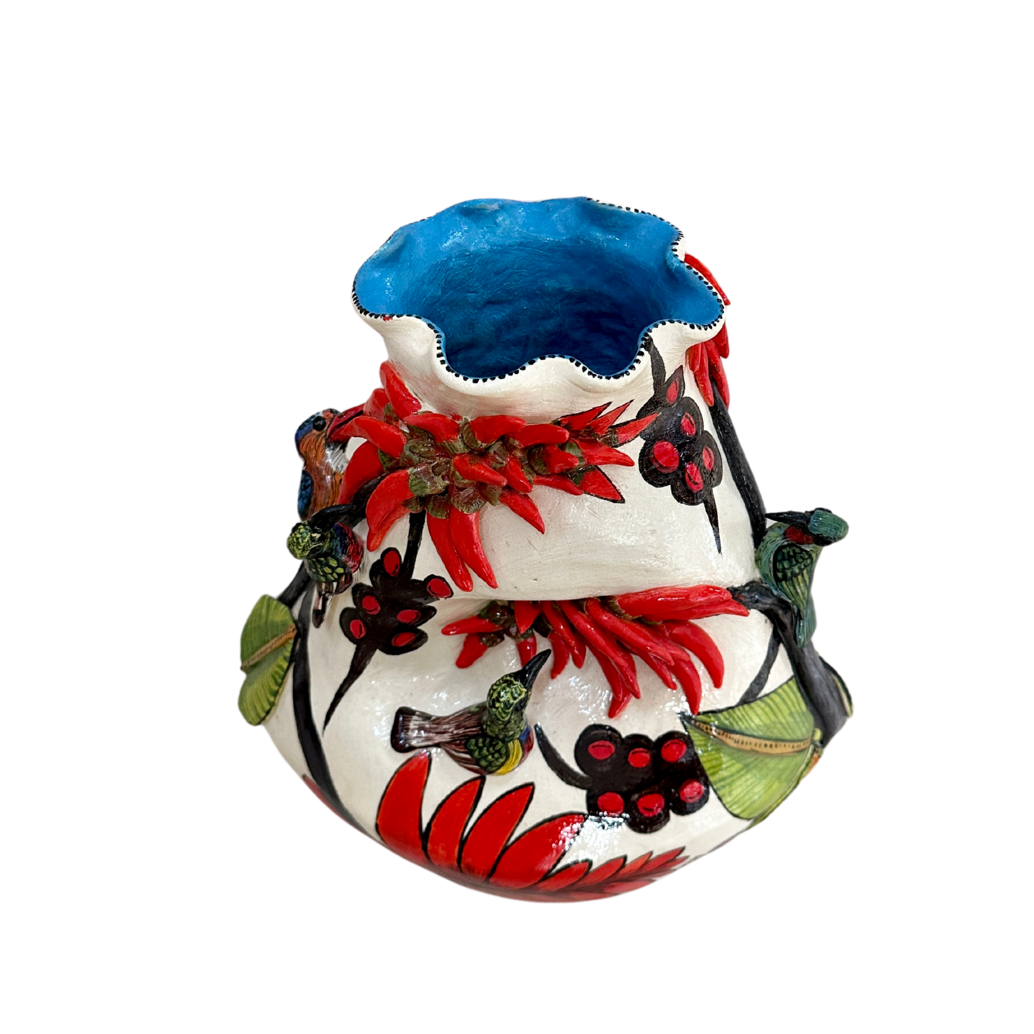 The Avery - Large Hand Painted 3D Ceramic Vase