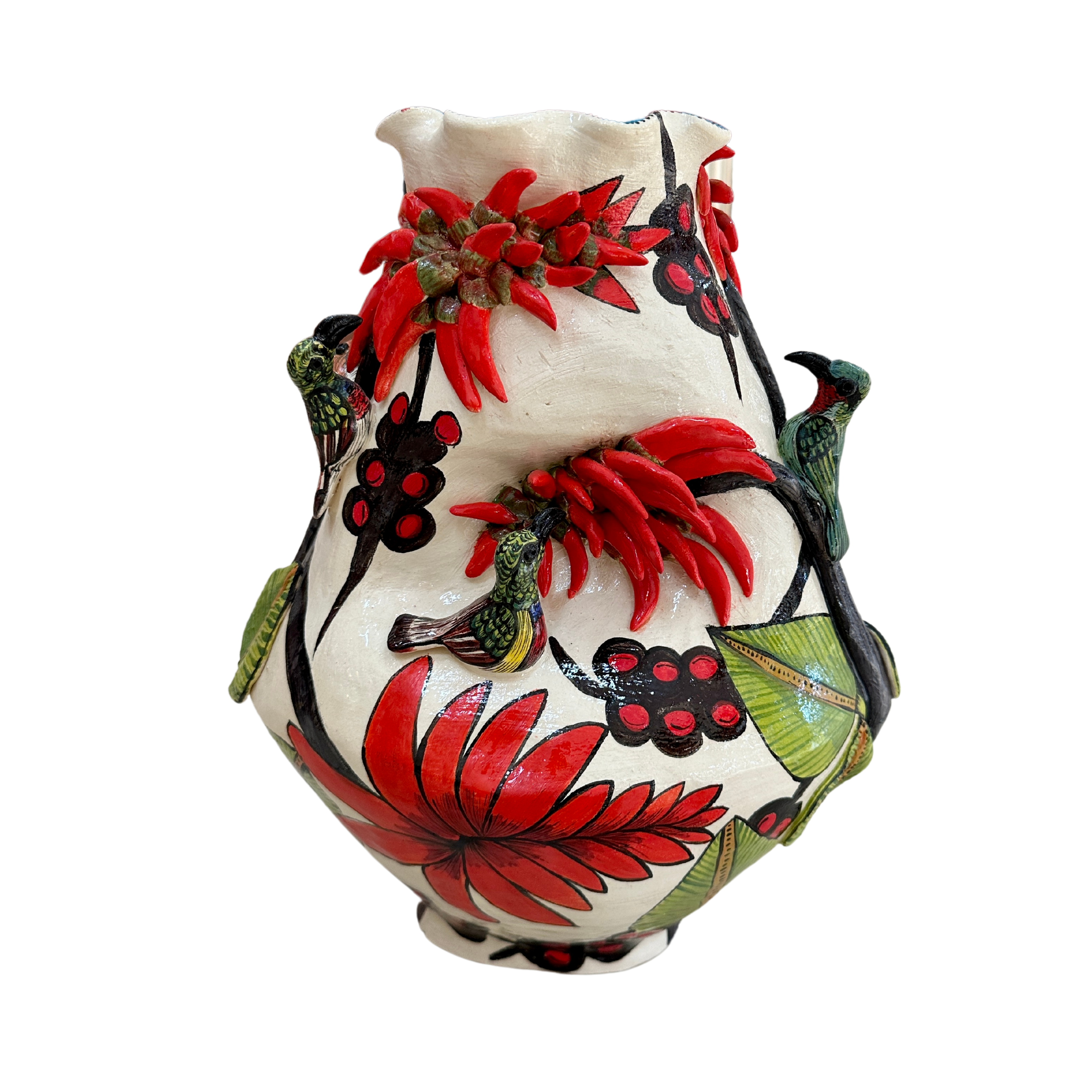 The Avery - Large Hand Painted 3D Ceramic Vase