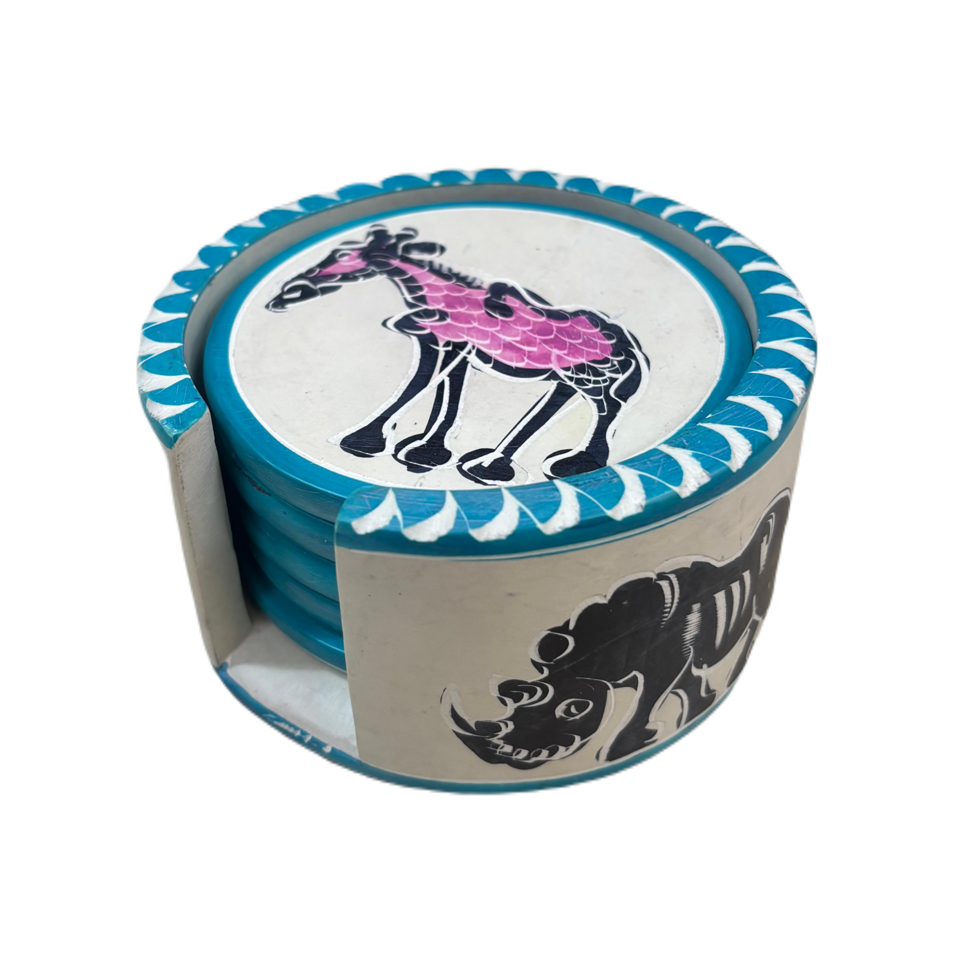 Medium Colourful Soapstone Coasters