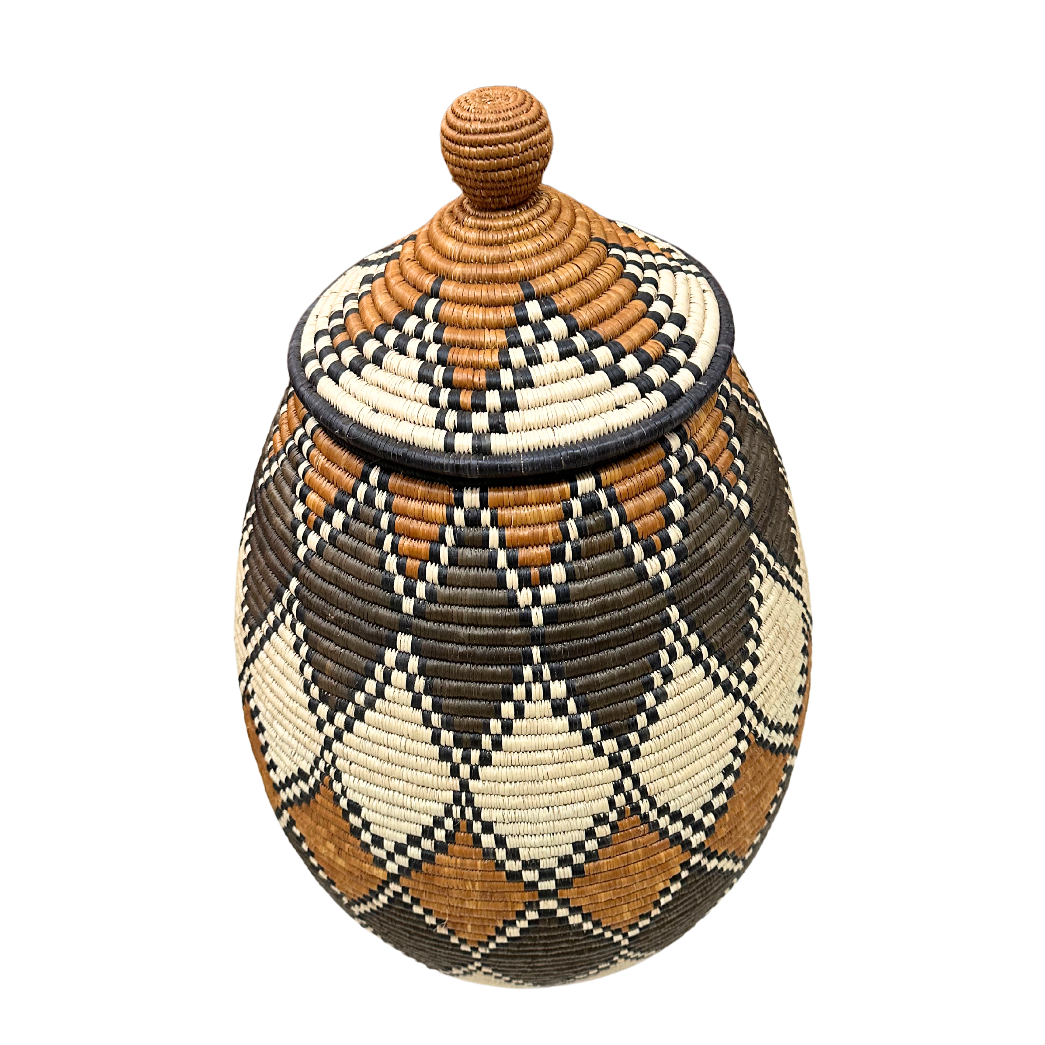 Hand Woven Diamond Zulu Marriage Basket - Precious