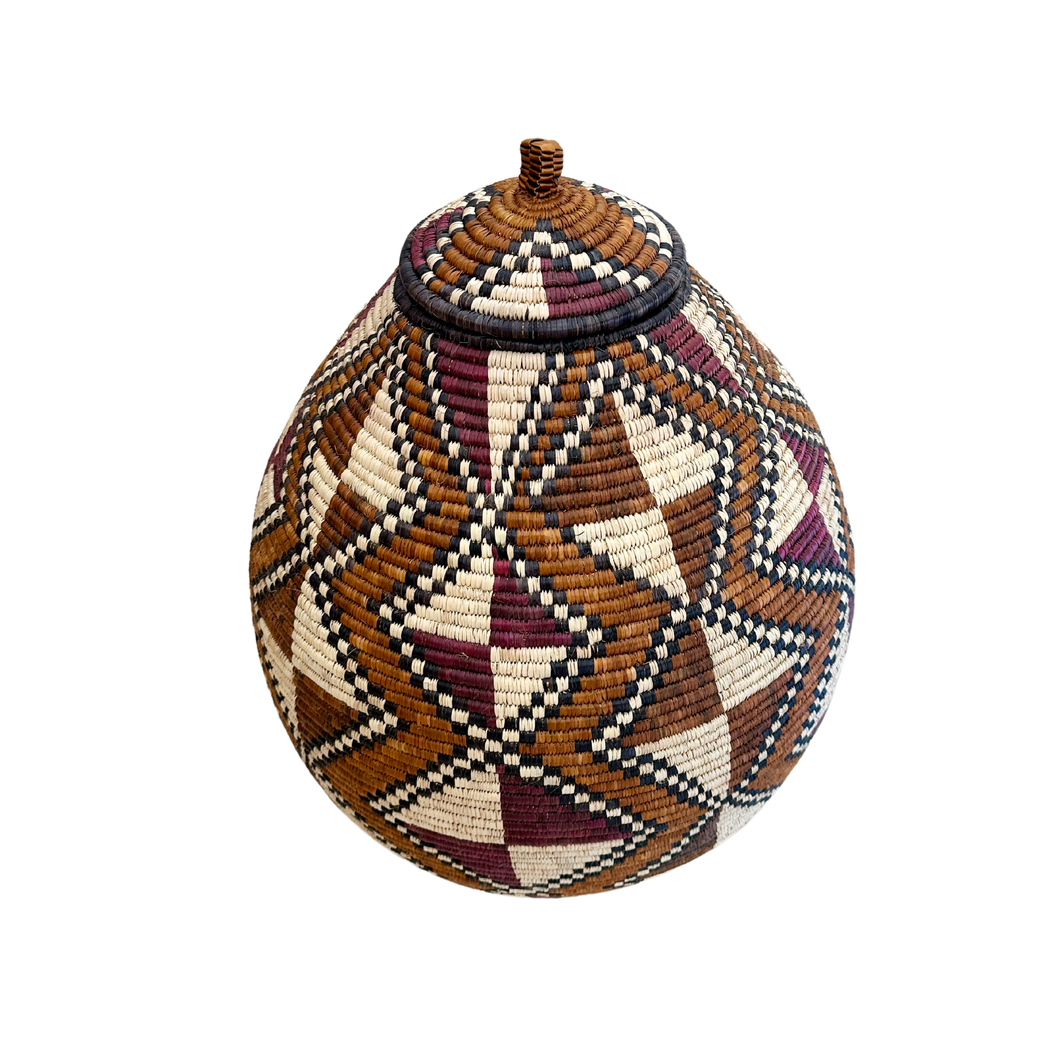 Hand Woven Zulu Reed Basket - The Celani