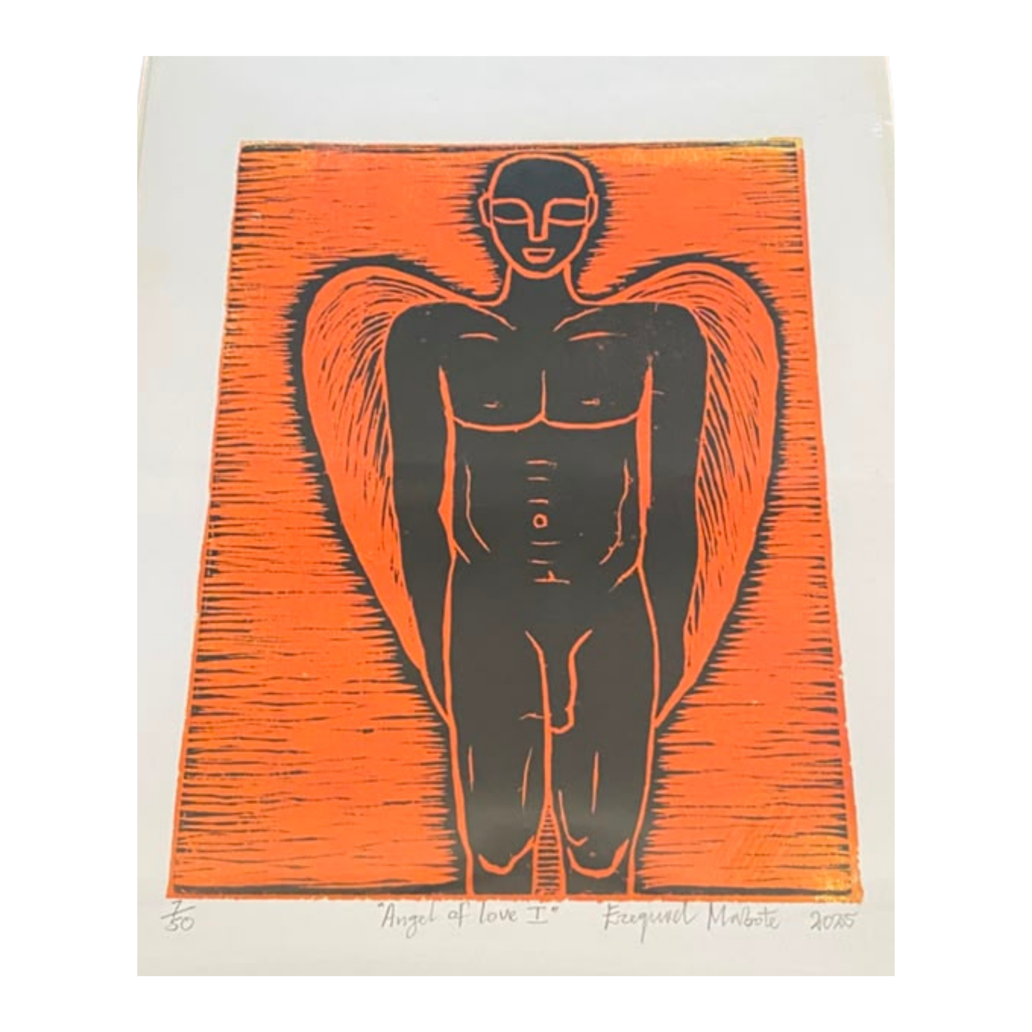 Mabote Art Woodprint Painting - Angel Of Love
