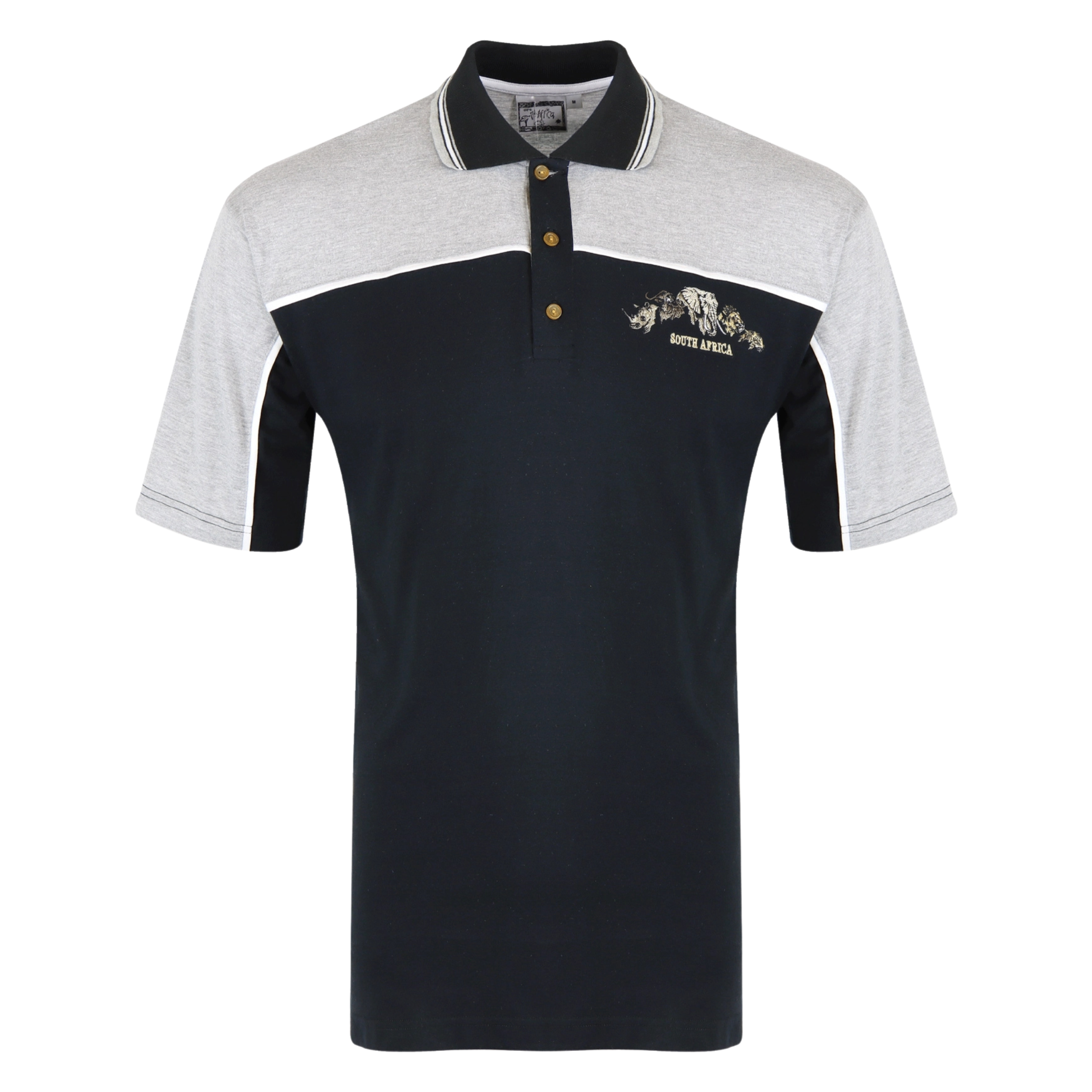 Black/Grey Big 5 Embroidered Golfer Shirt