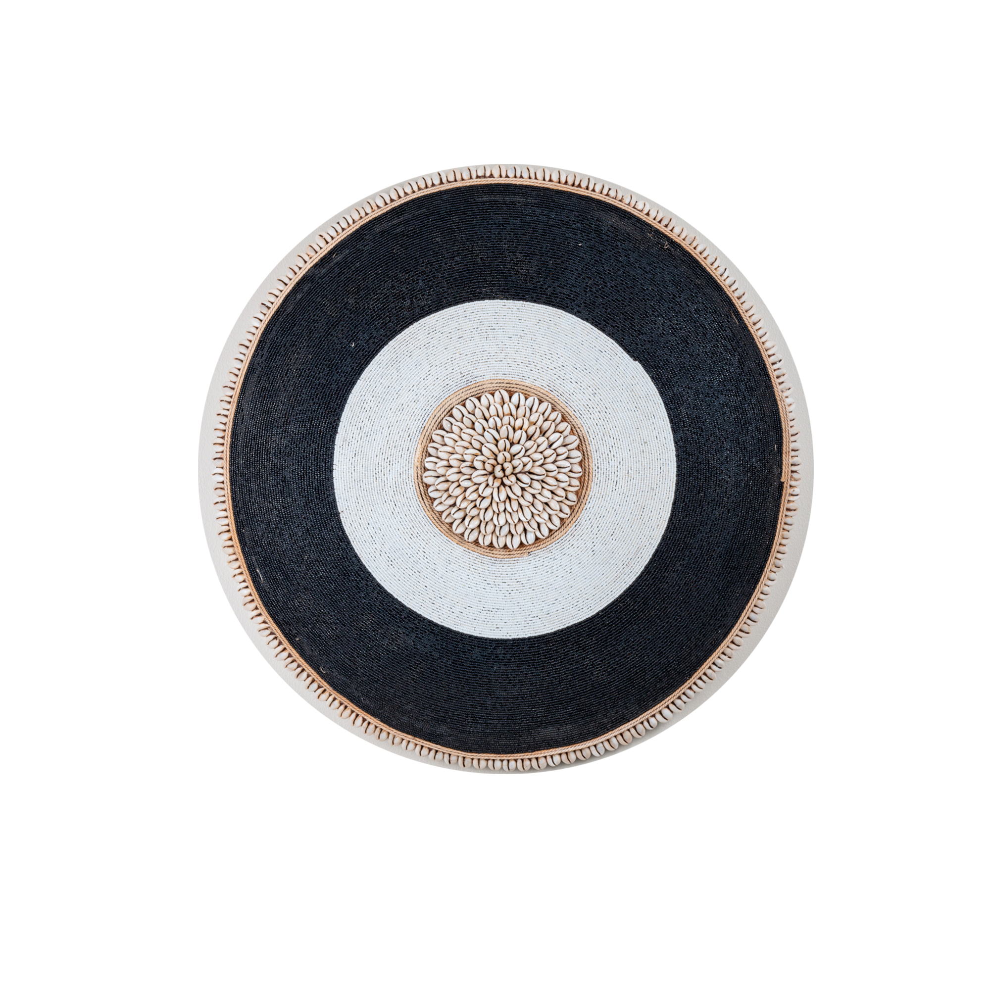 Beaded Wooden Shield With Shells (55x55)