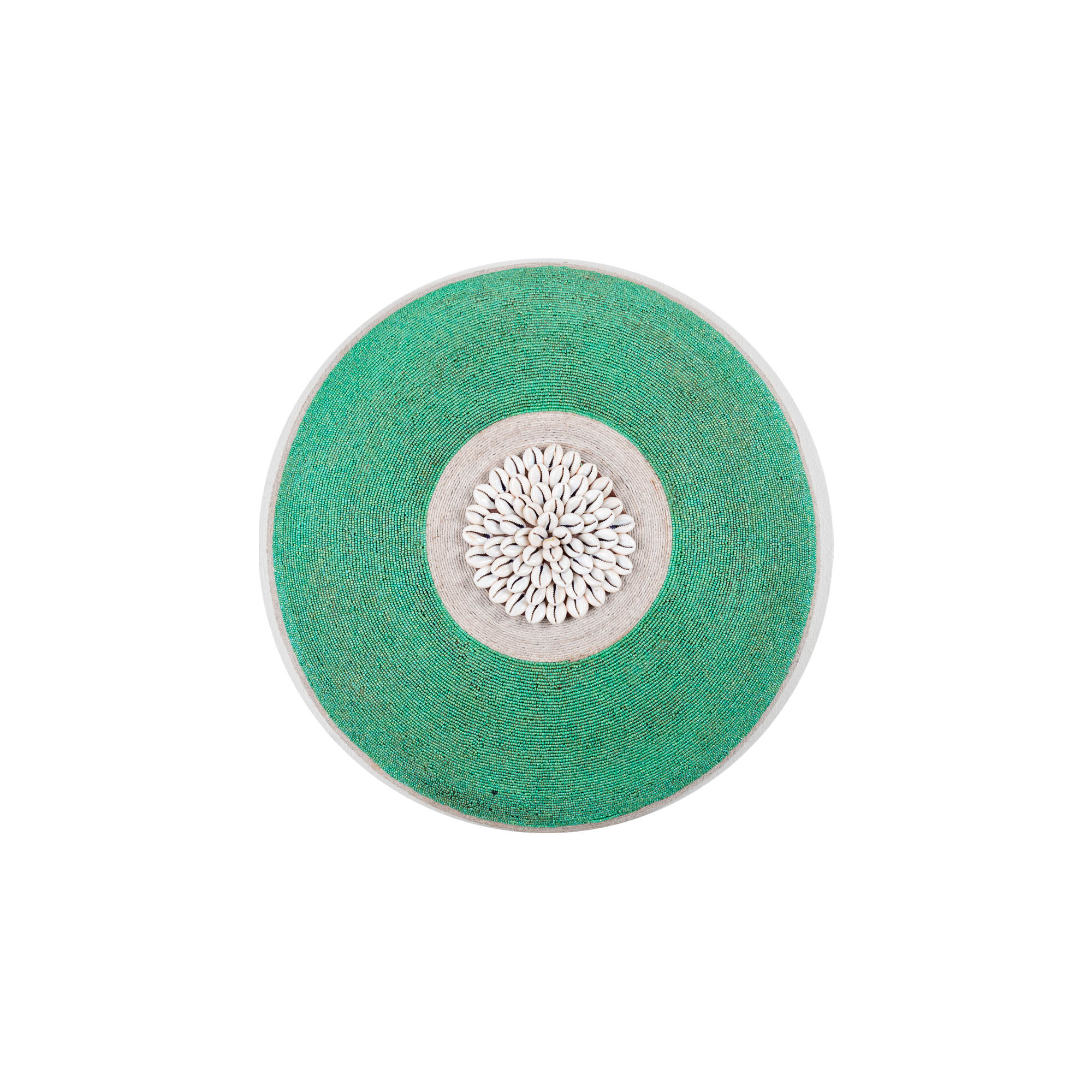 Beaded Wooden Shield With Shells (40x40)