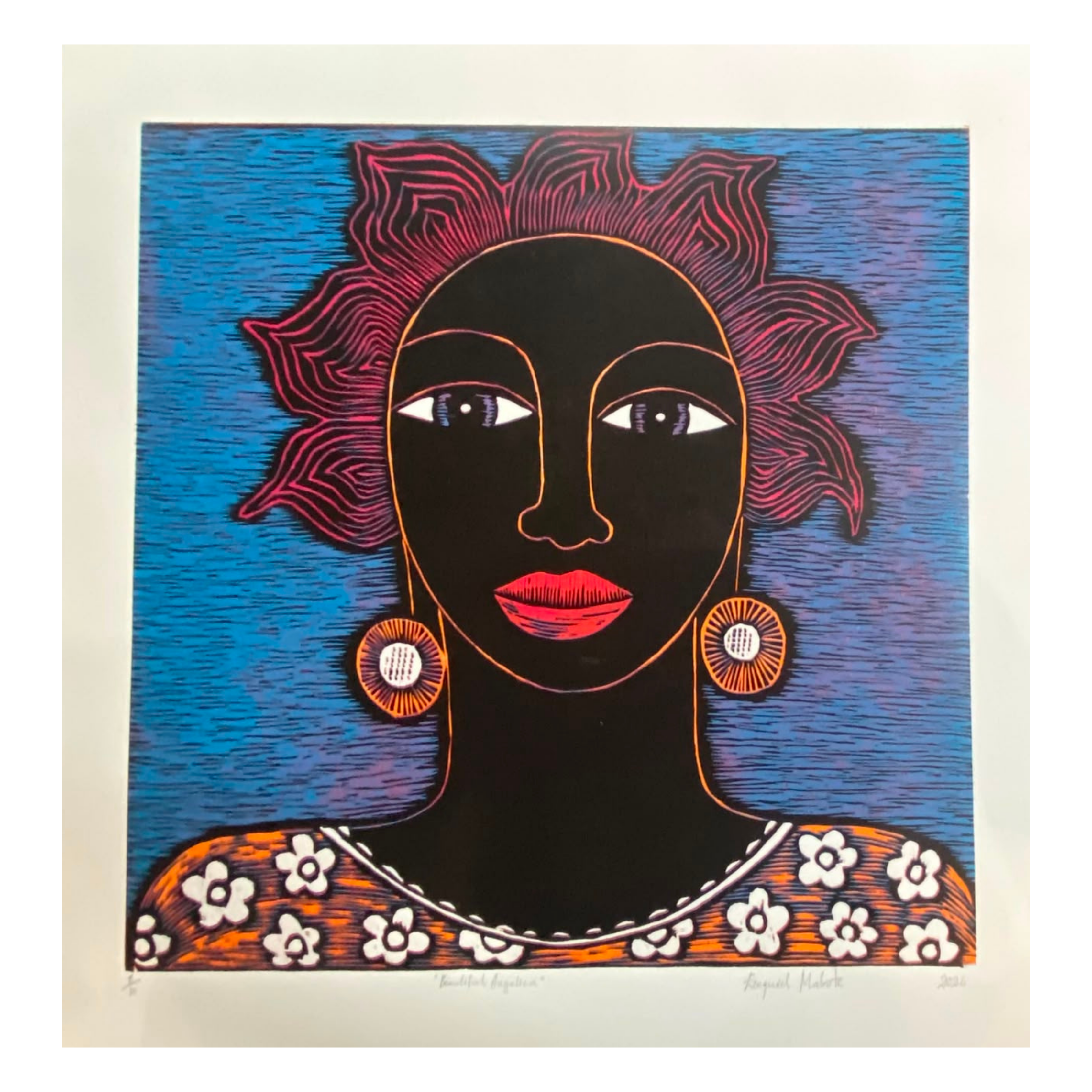 Mabote Art Woodprint Painting - Beautifull Angelica