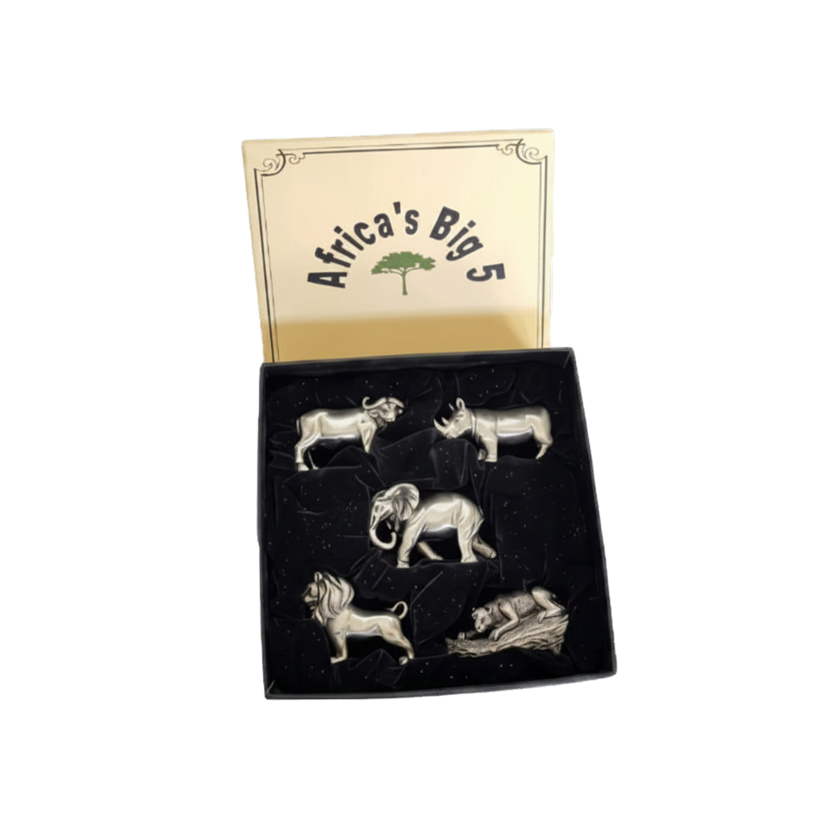 Pewter Big 5 African Animals Set