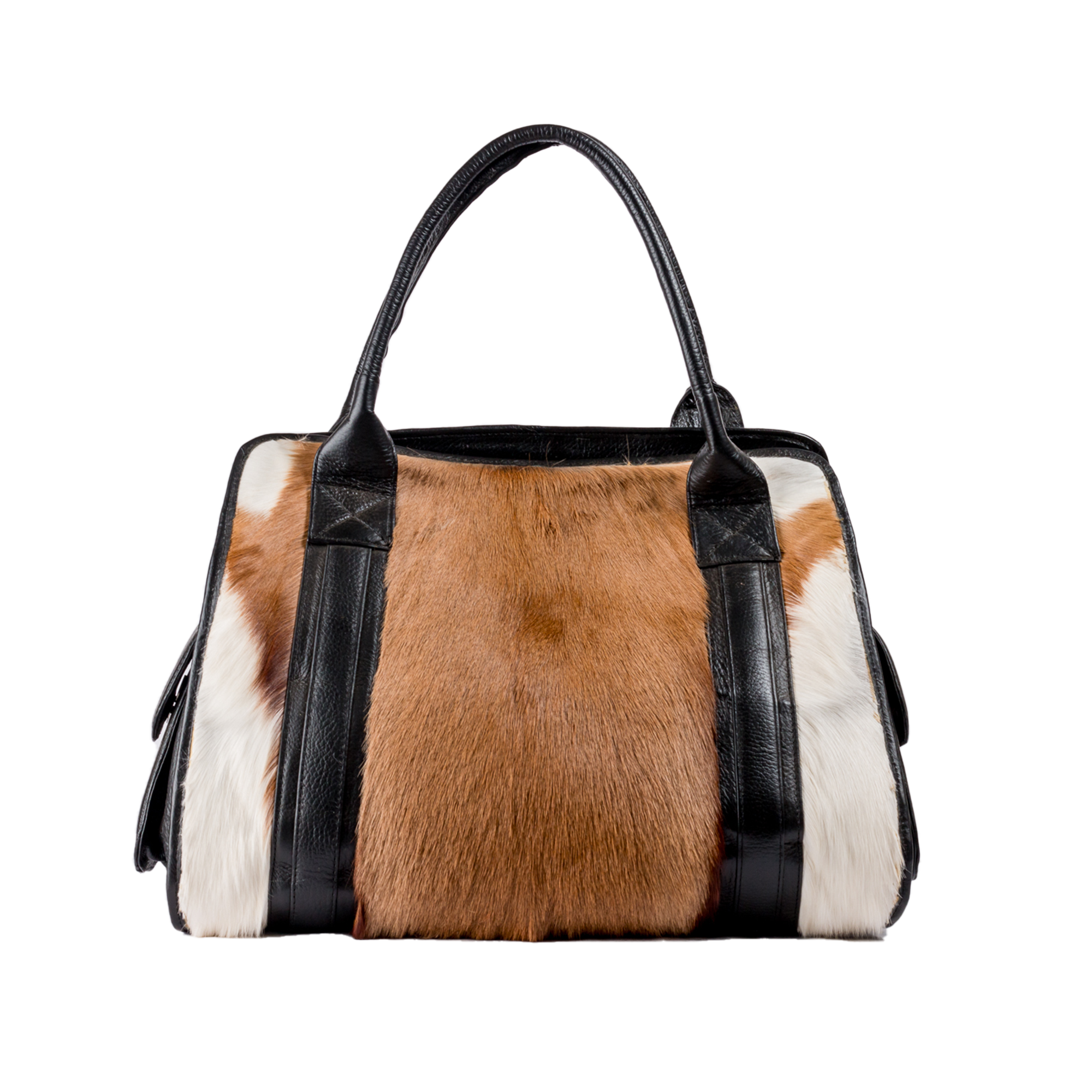 Springbok Leather Handbag With Side Pockets