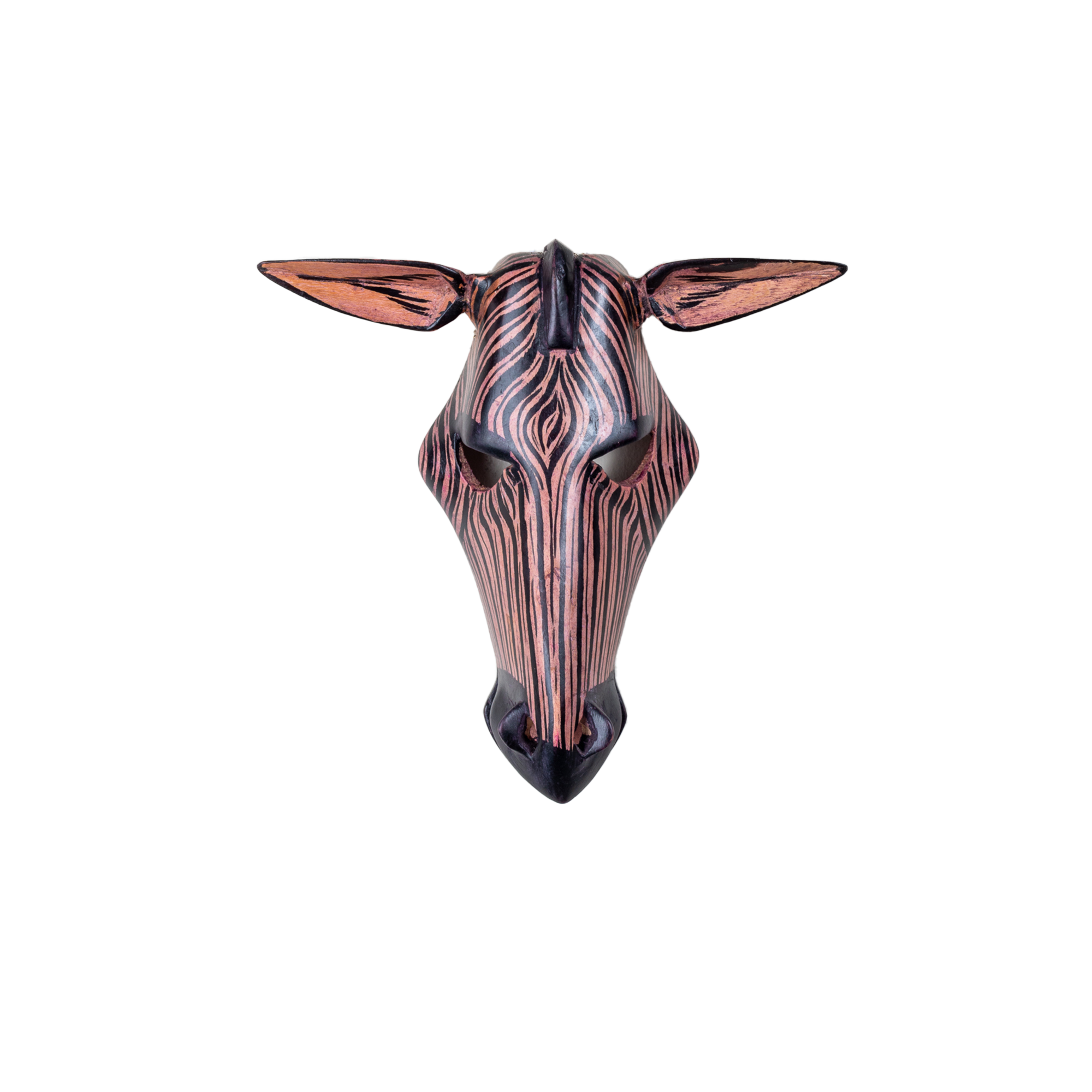 Carved Wooden Zebra Mask