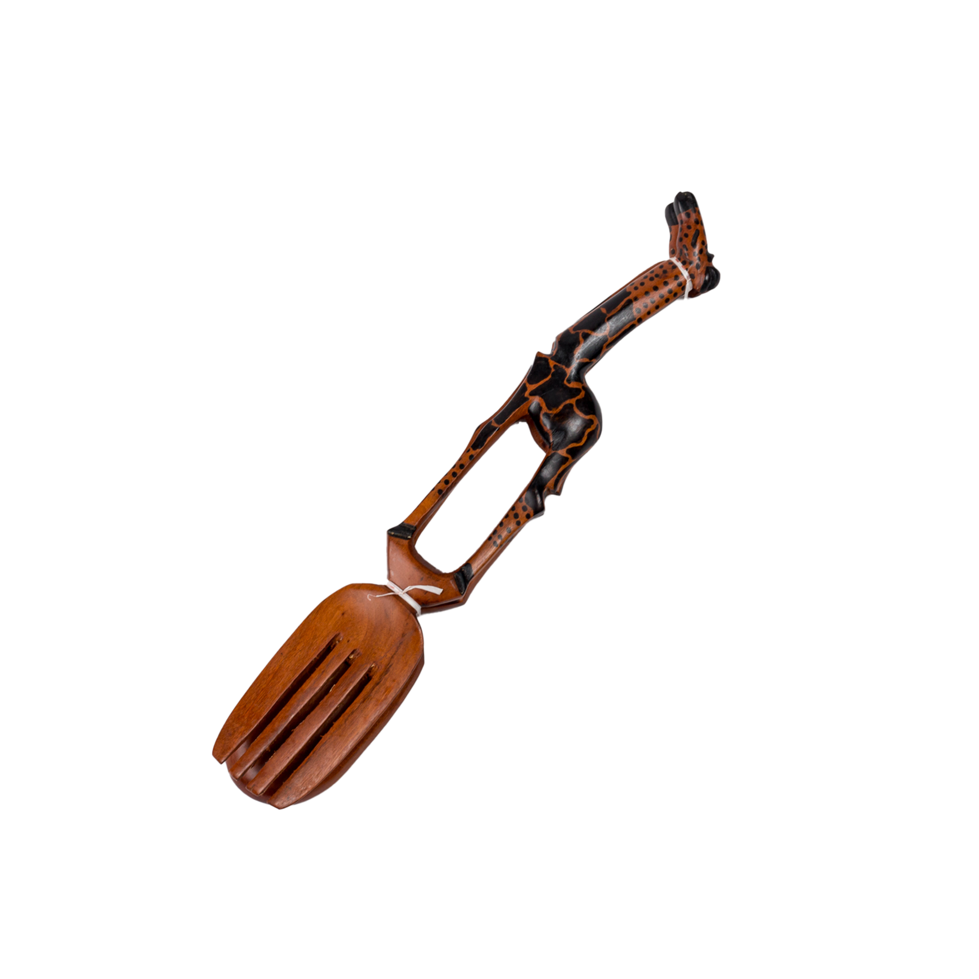 Carved Wooden Giraffe Salad Servers