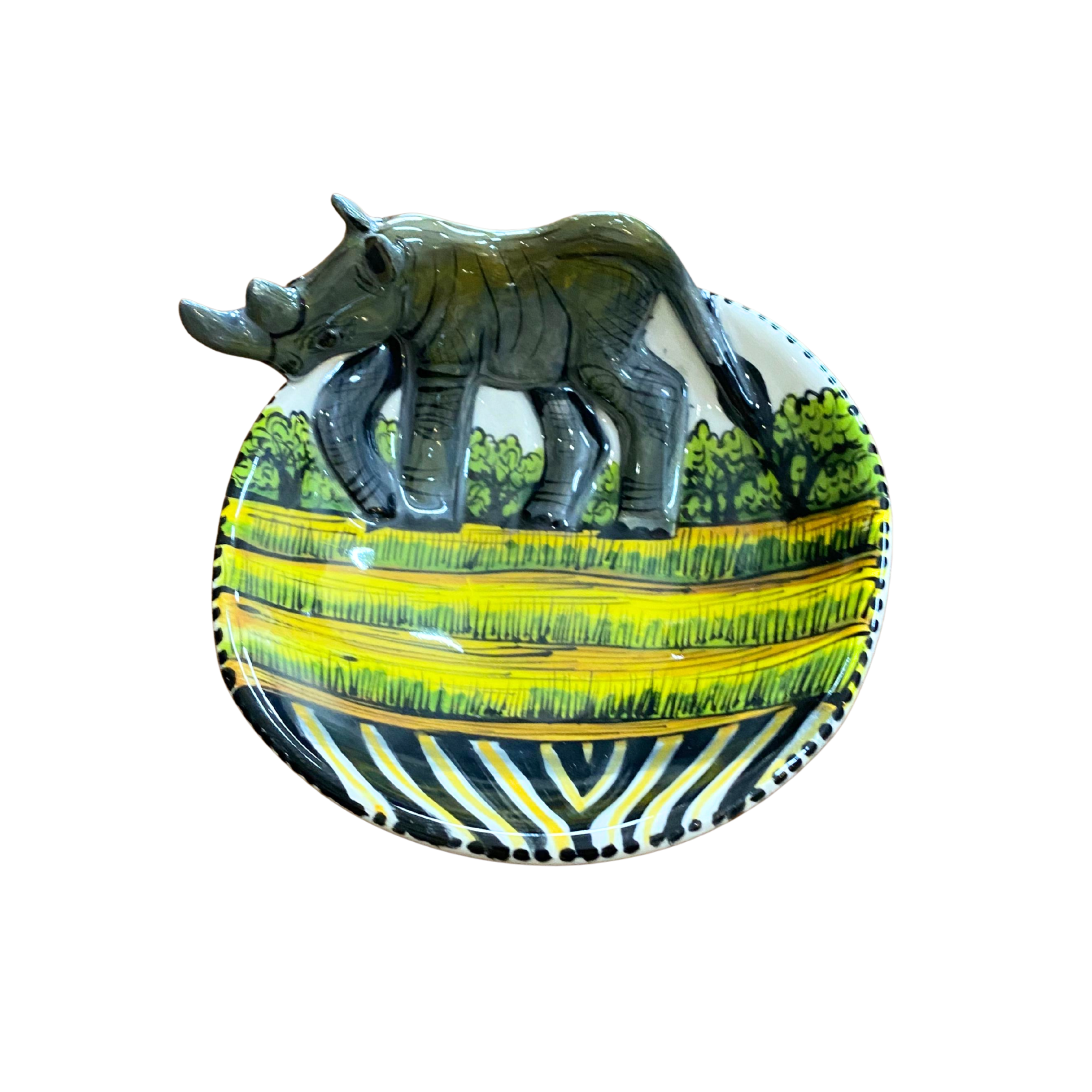 Round 3D Ceramic Teabag Holder (Rhino)